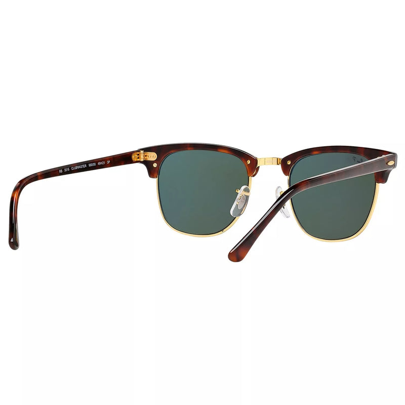 Ray-Ban men's Clubmaster polarised sunglasses tortoise green, UK version