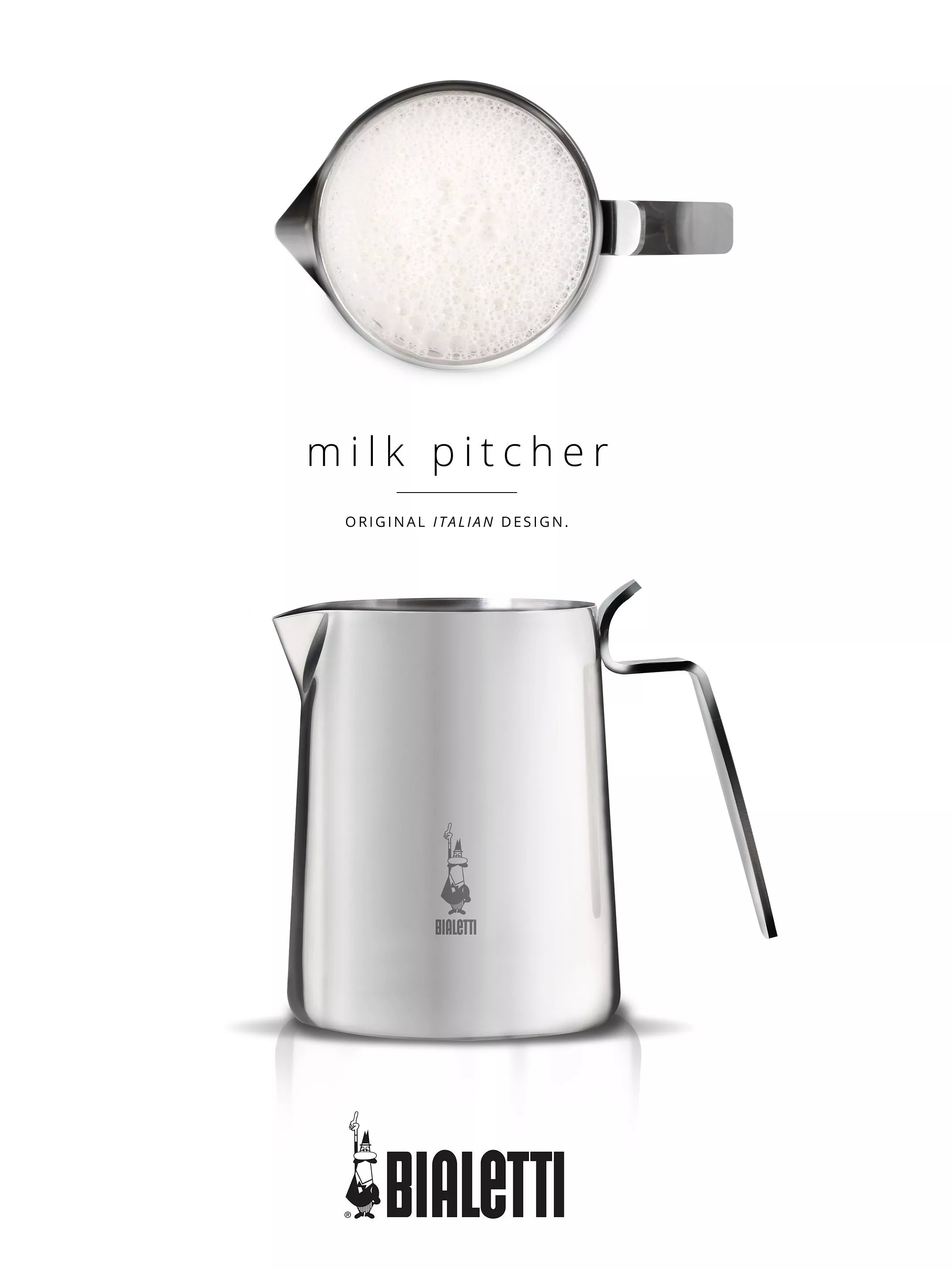 Bialetti stainless steel milk froth pitcher 500ml - British product