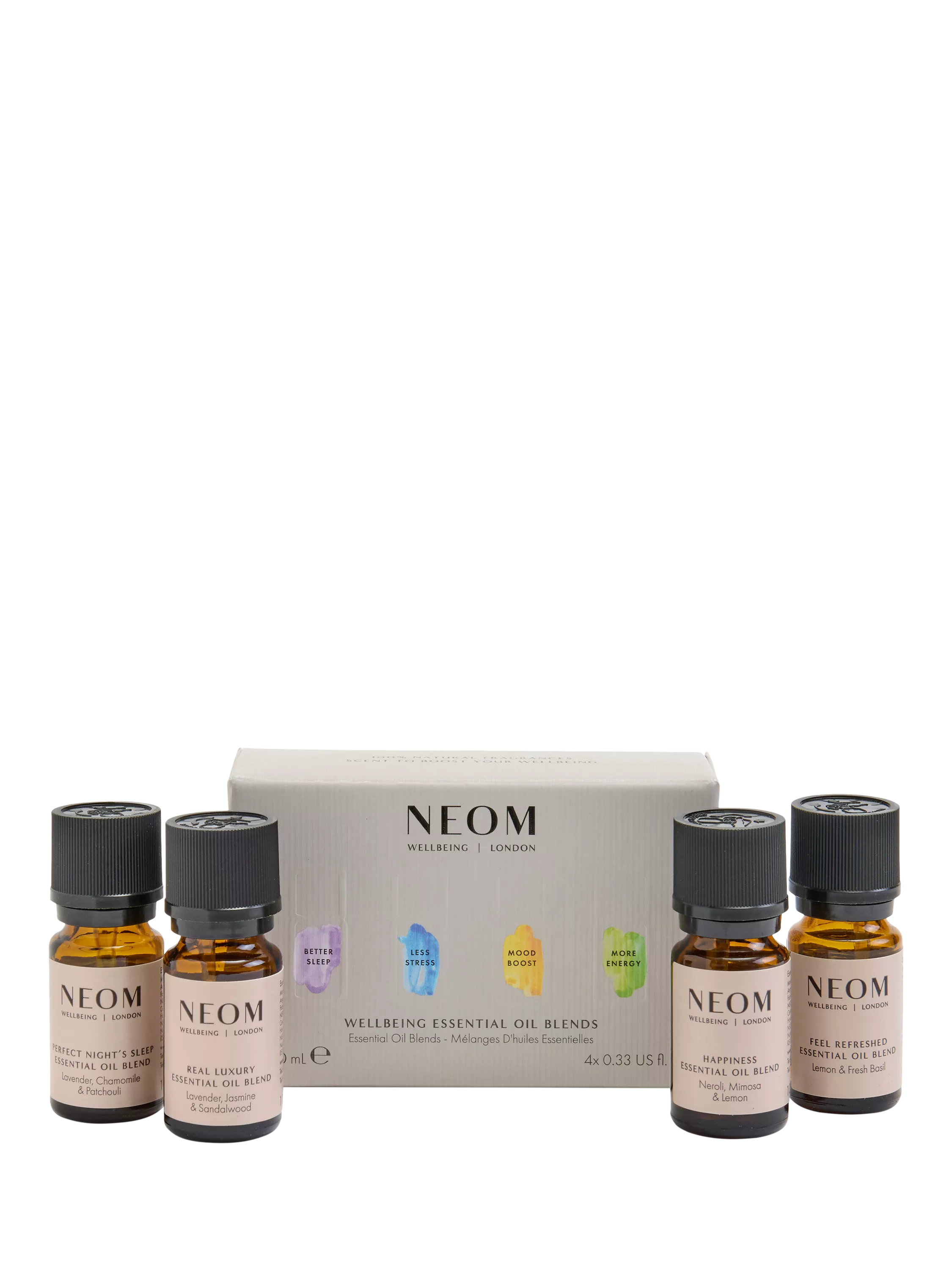 NEOM Wellbeing London essential oil gift set 4x10ml UK version