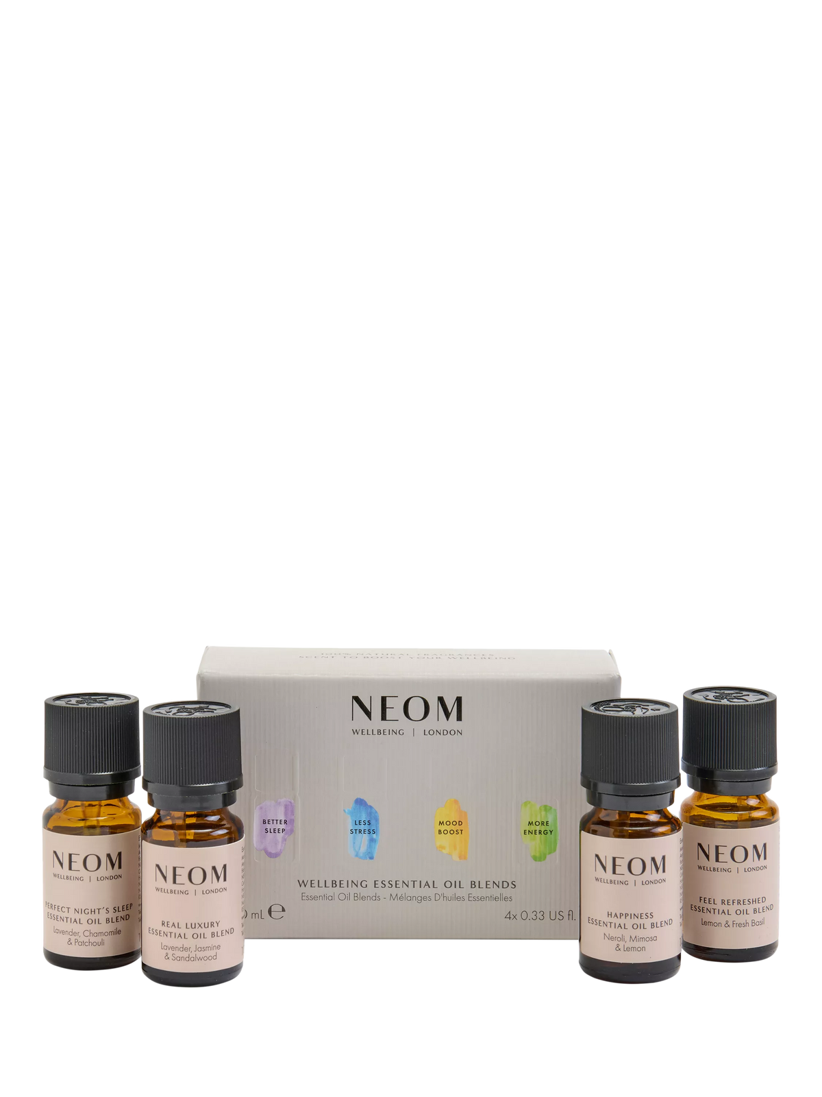 NEOM Wellbeing London essential oil gift set 4x10ml UK version
