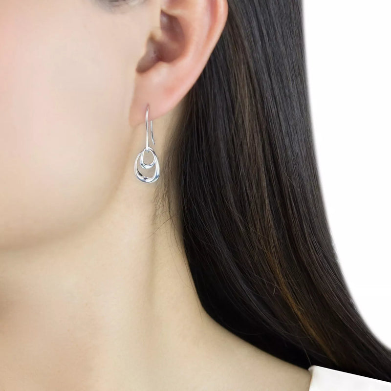 Georg Jensen Offspring sterling silver hook earrings (British brand)