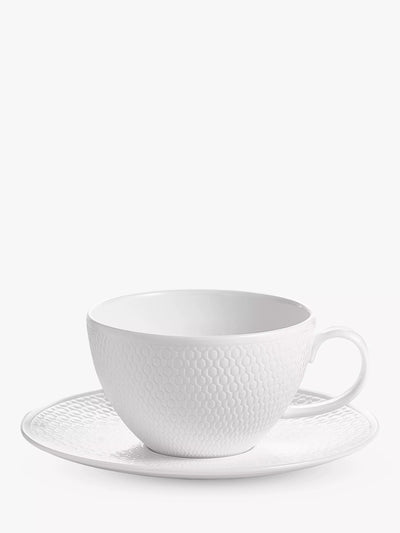 John Lewis Wedgwood Gio Bone China Tea Cup and Saucer White 290ml- Buy online at McGrocer