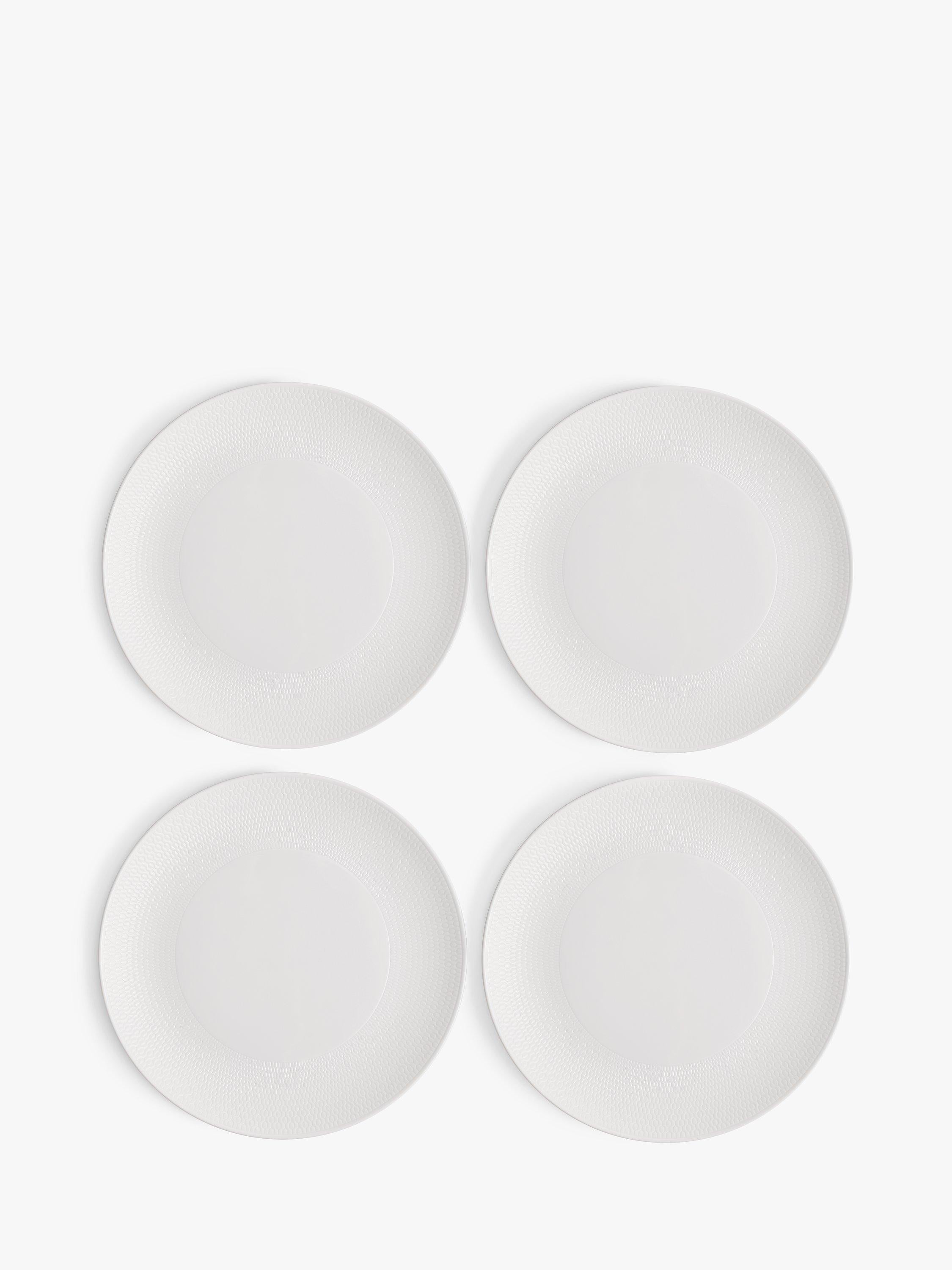 Wedgwood Gio bone china dinnerware set 16-piece white, imported from the UK