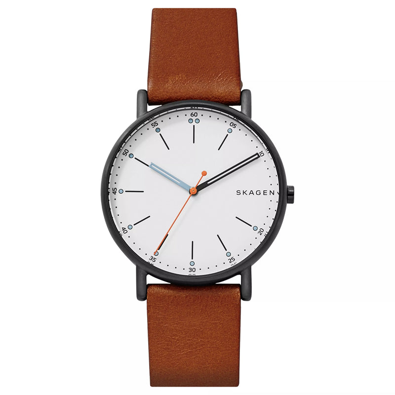 Skagen Men's Signatur Leather Strap Watch 40mm