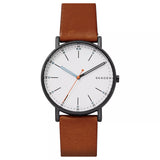 Skagen Men's Signatur Leather Strap Watch 40mm