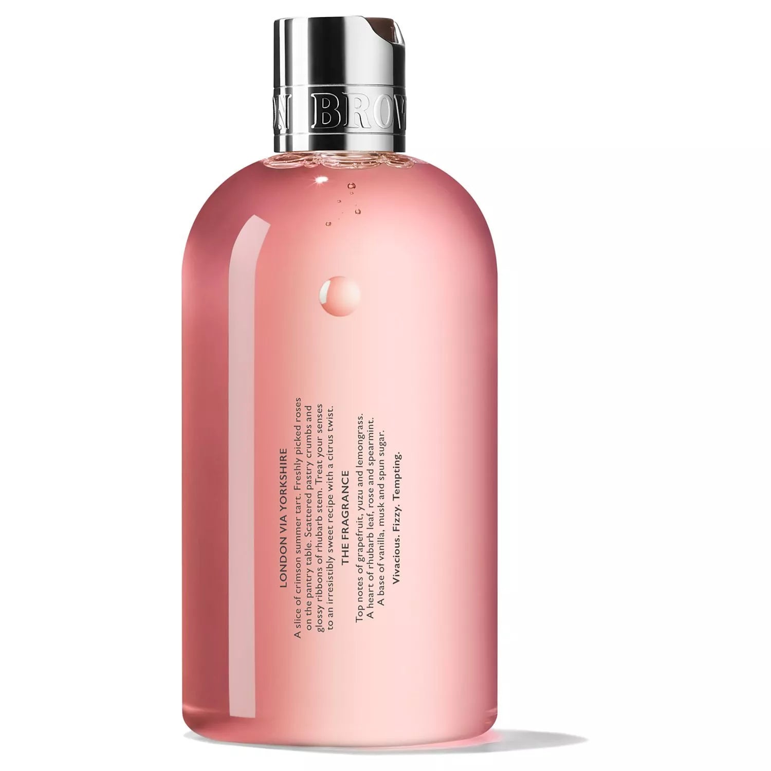 Molton Brown rhubarb and rose shower gel 300ml, imported from the UK