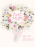 Woodmansterne Best Mum birthday card 15cm, UK version