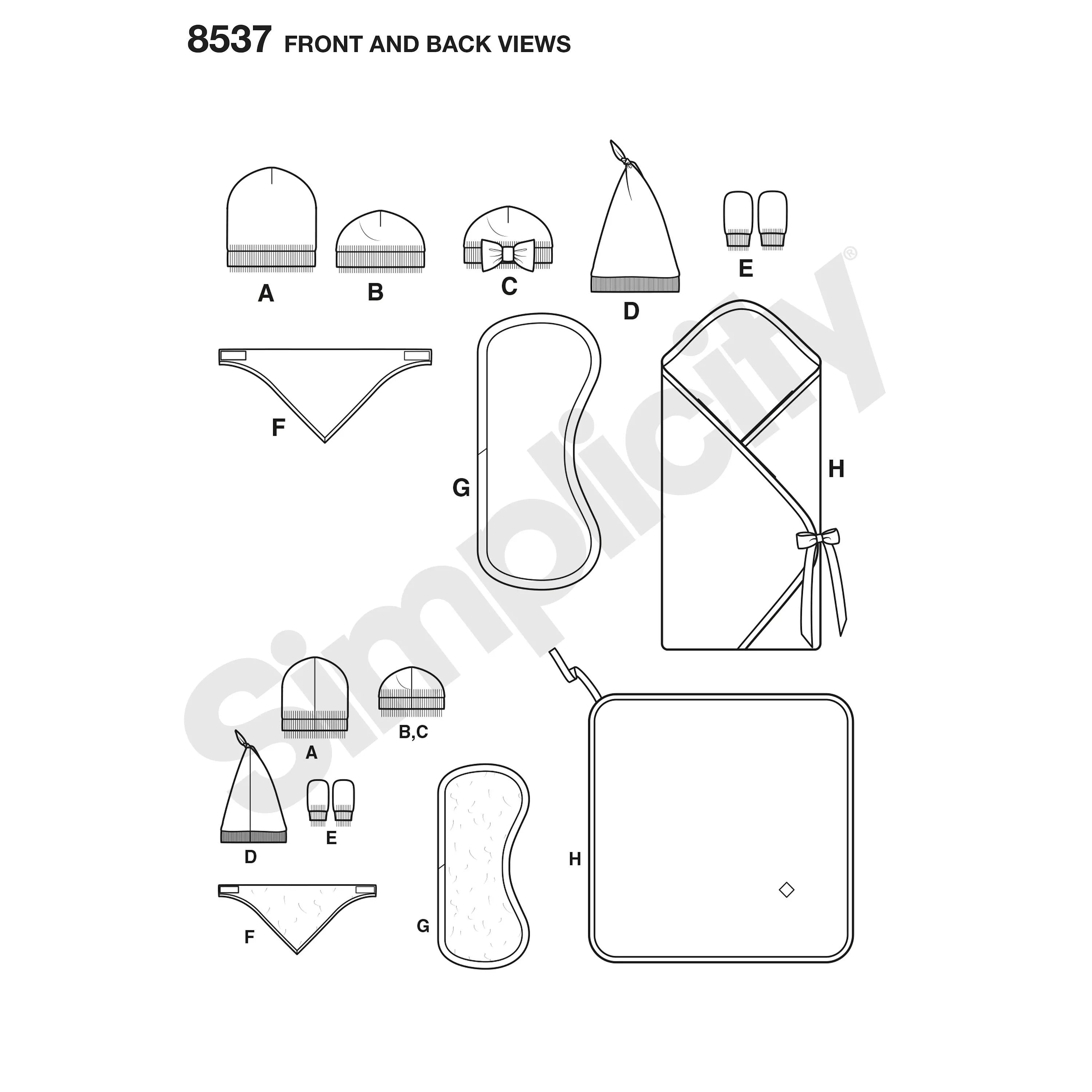 Simplicity sewing pattern Baby Accessories 8537 (British brand)