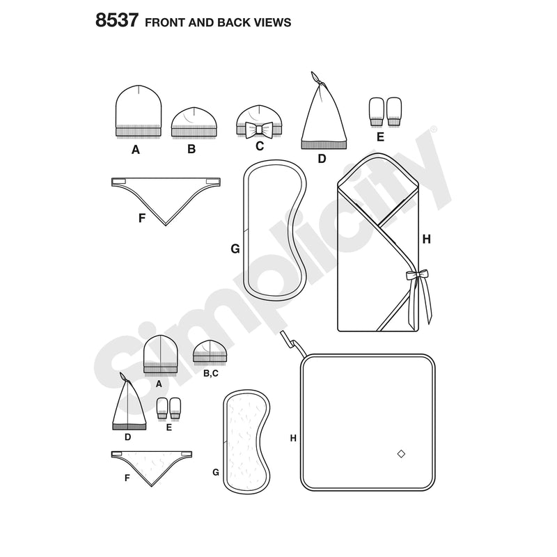 Simplicity sewing pattern Baby Accessories 8537 (British brand)