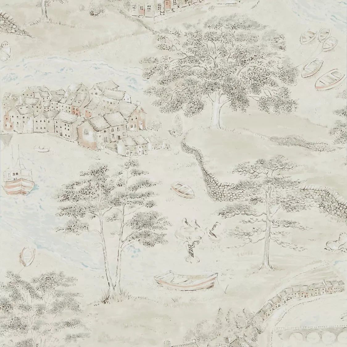 Sanderson Sea Houses abstract wallpaper (British brand)
