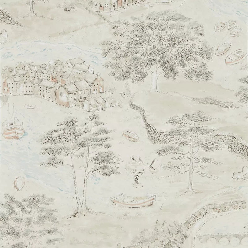 Sanderson Sea Houses abstract wallpaper (British brand)