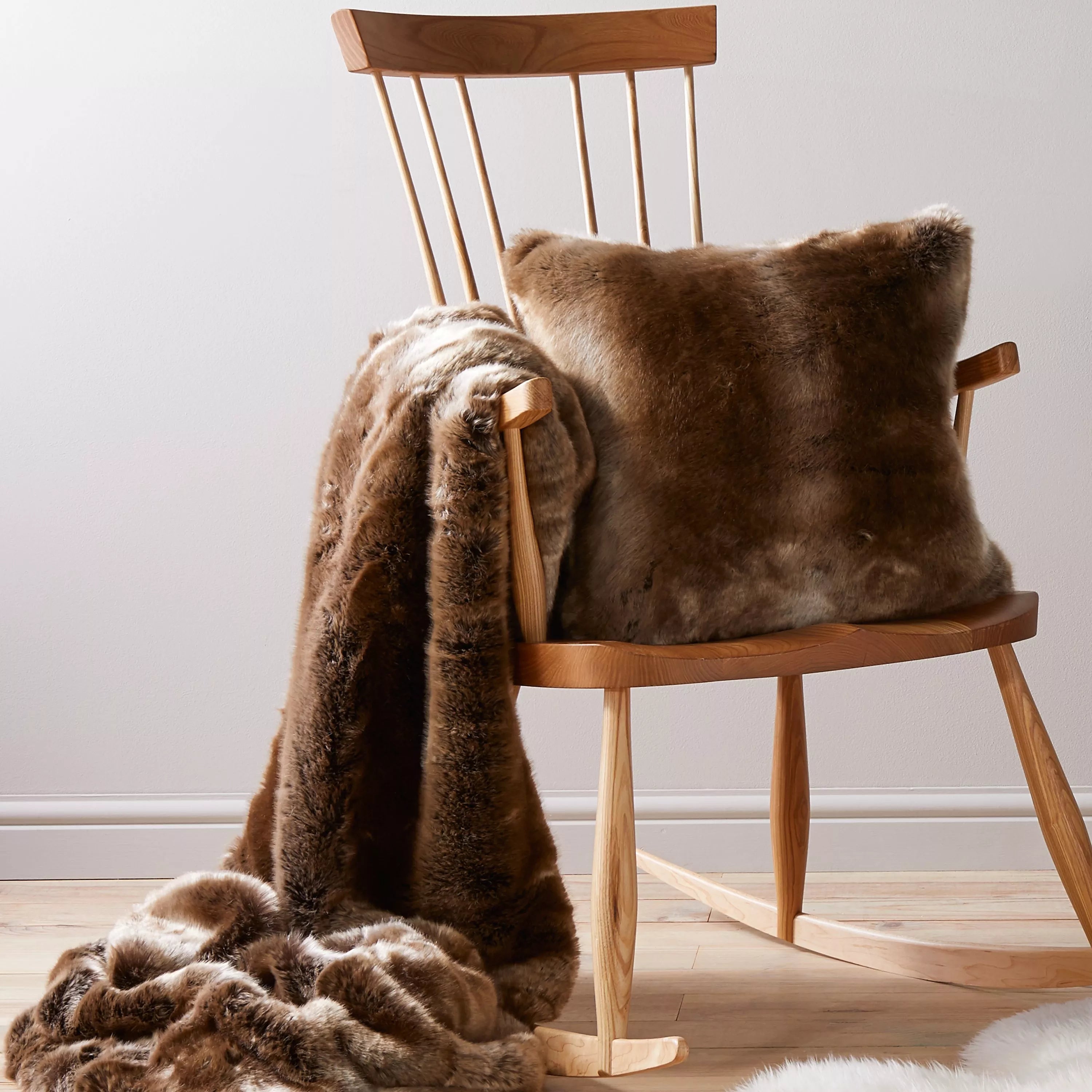 John Lewis Faux Fur Throw Golden Brown, UK version
