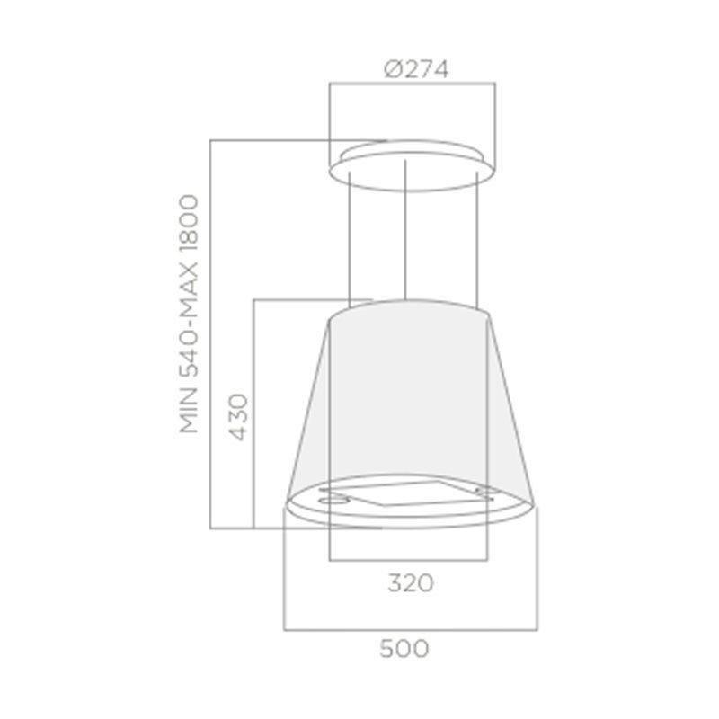 Elica Juno Iconic pendant cooker hood - British product