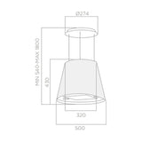 Elica Juno Iconic pendant cooker hood - British product