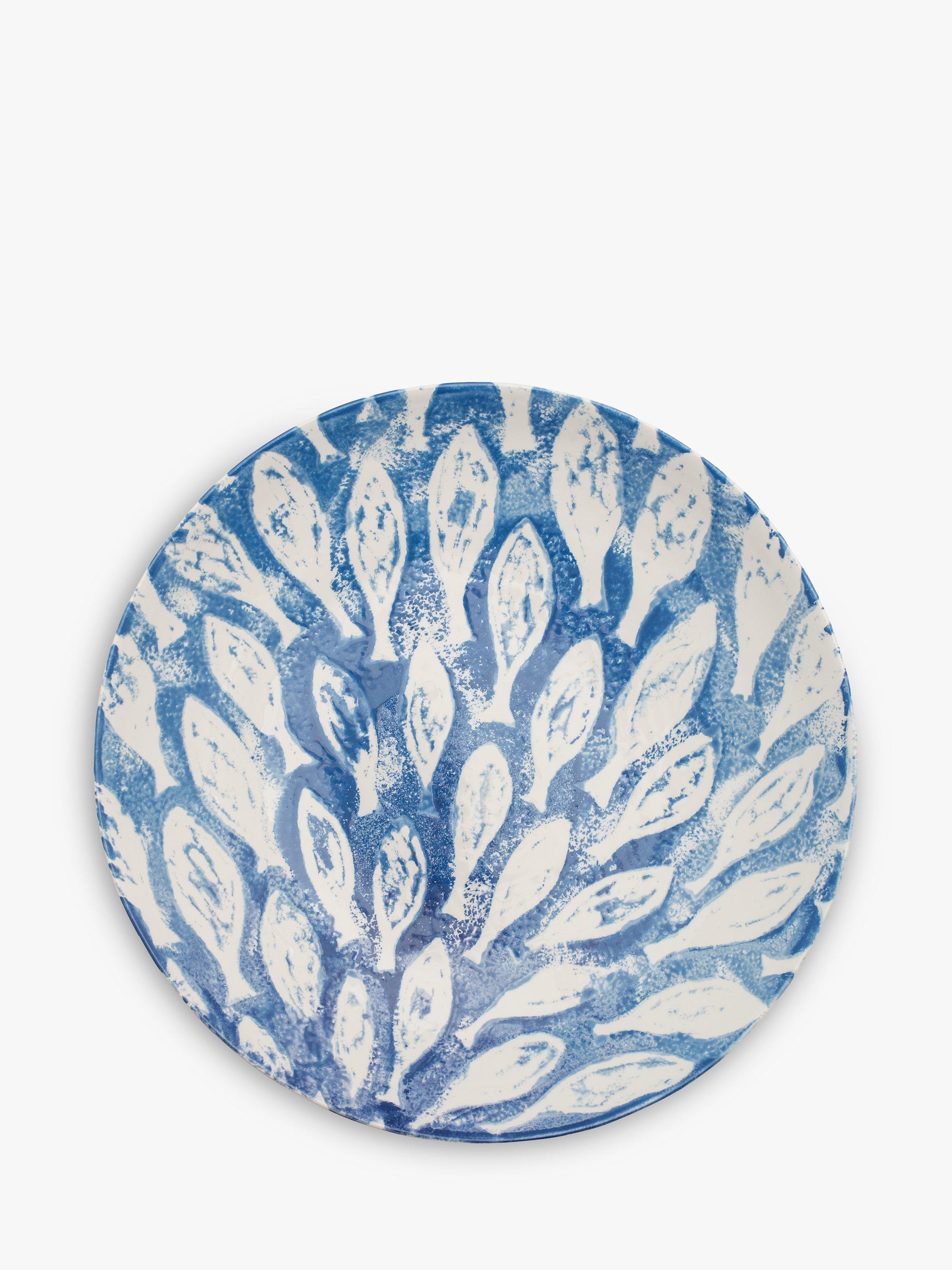 BlissHome blue fish shoal design serving bowl 39cm - British product