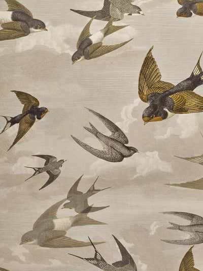 John Lewis Swallows Design Wallpaper in Sepia - Non-Woven Ground- Buy online at McGrocer