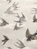 Swallows Design Wallpaper in Sepia - Non-Woven Ground