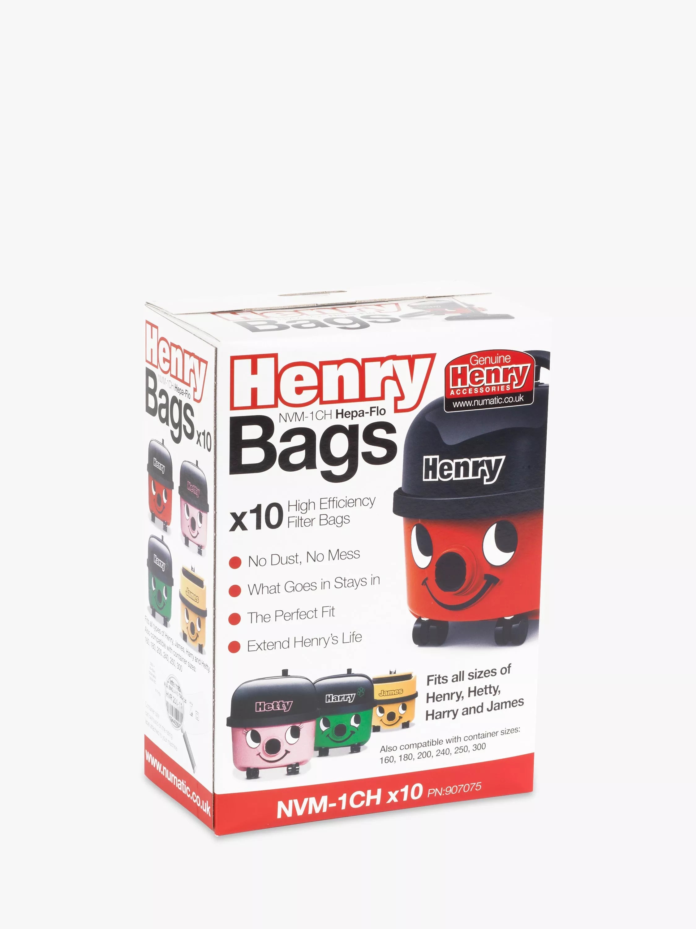 Henry HEPA vacuum filter bags pack of 10 (British brand)