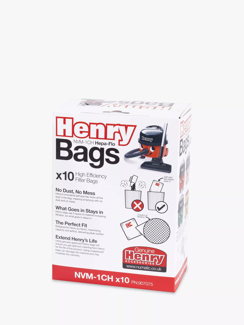 Henry HEPA vacuum filter bags pack of 10 (British brand)