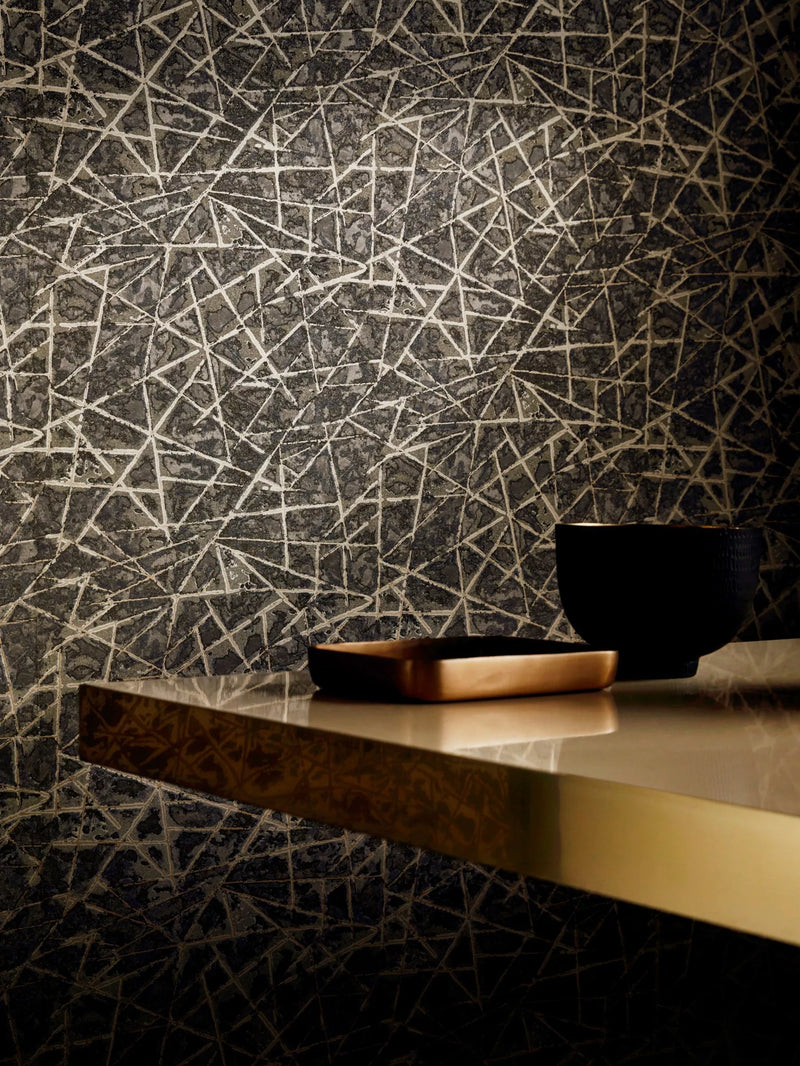 Harlequin Shatter metallic crackle glass wallpaper roll - British product