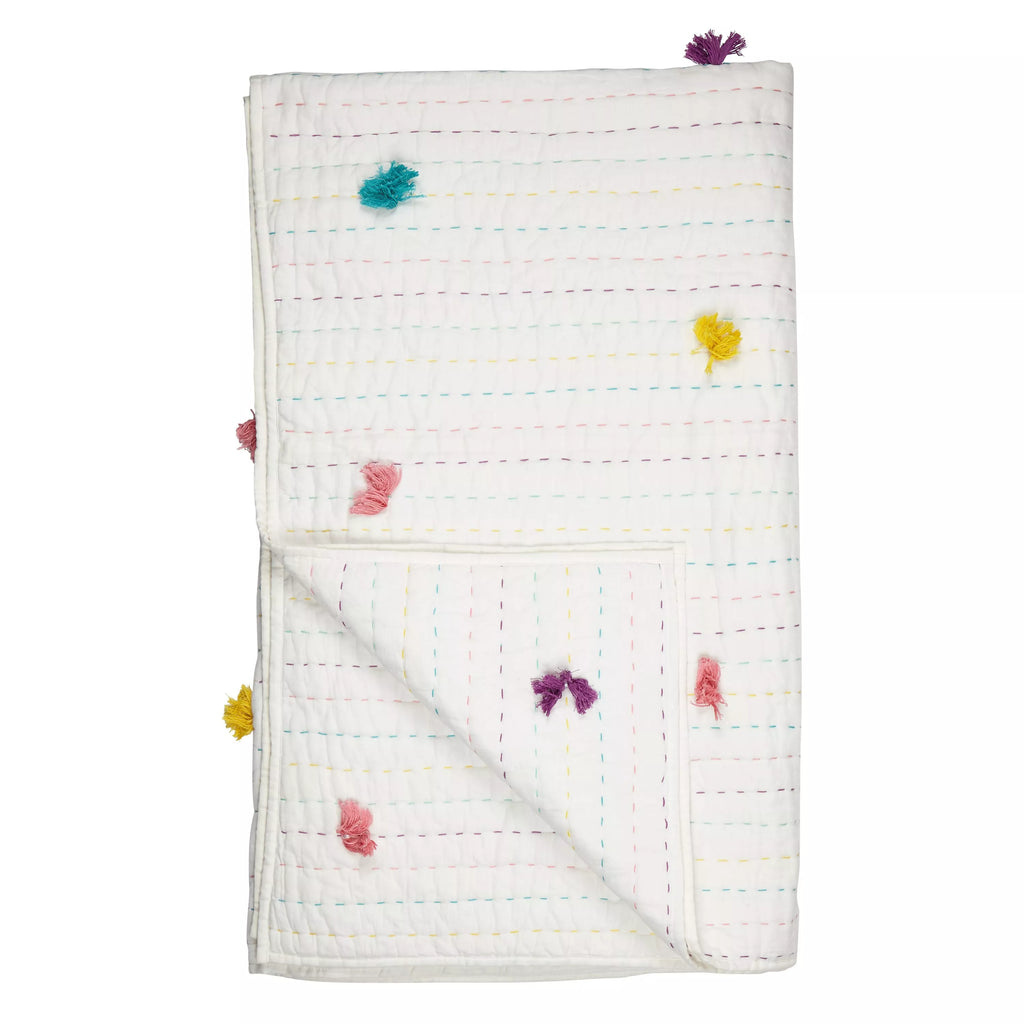 little home at John Lewis Pom Pom Quilt, Multi