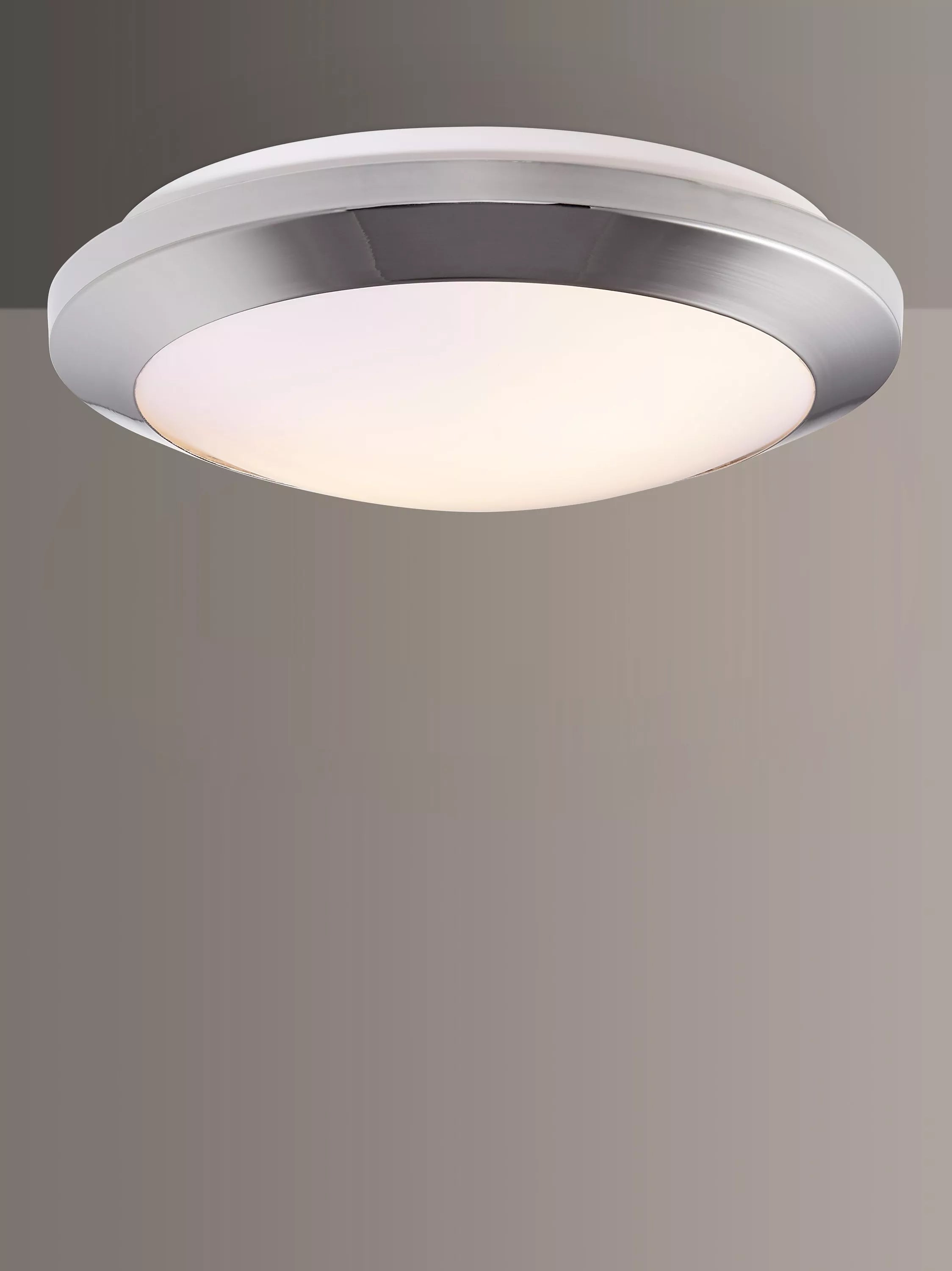 John Lewis Kara Flush Ceiling Light chrome effect - British product