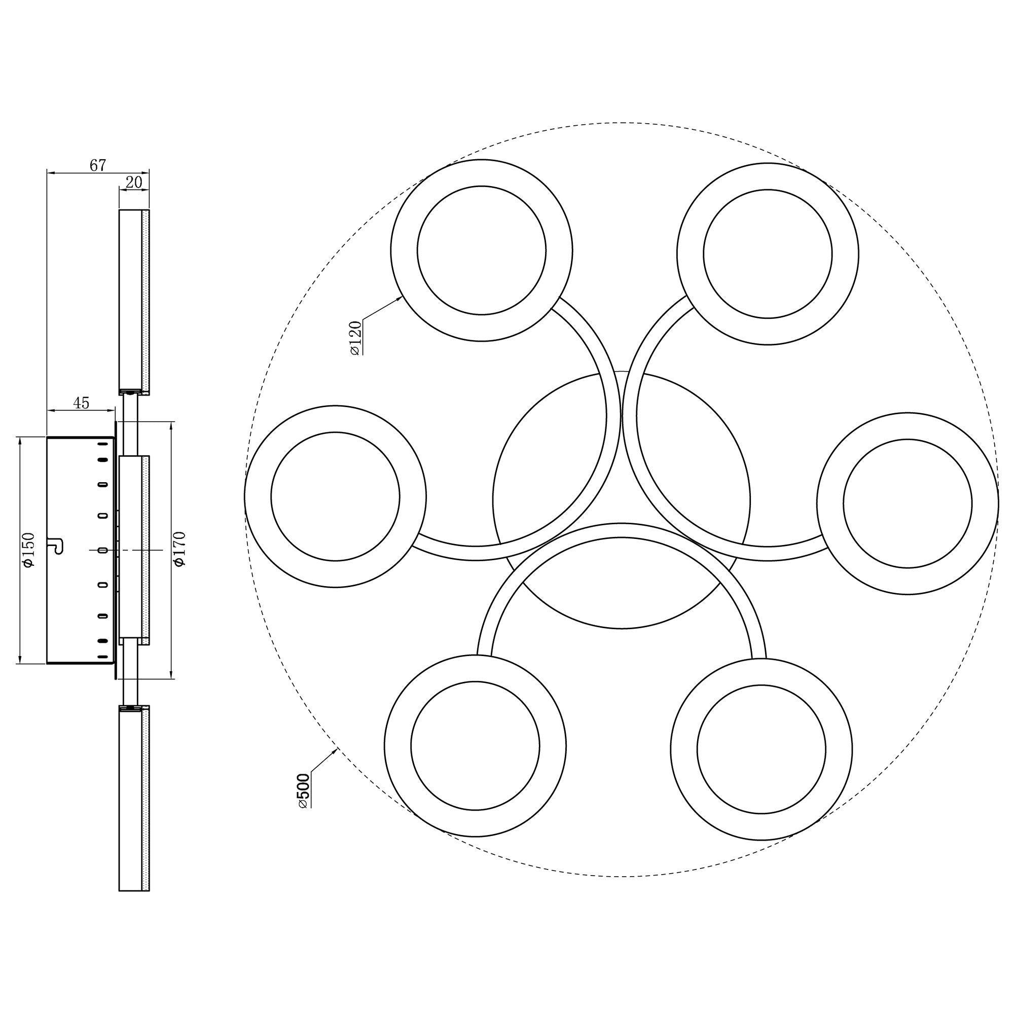 John Lewis Boyd Deckenleuchte mit halber Einbautiefe in Messing (britische Marke)