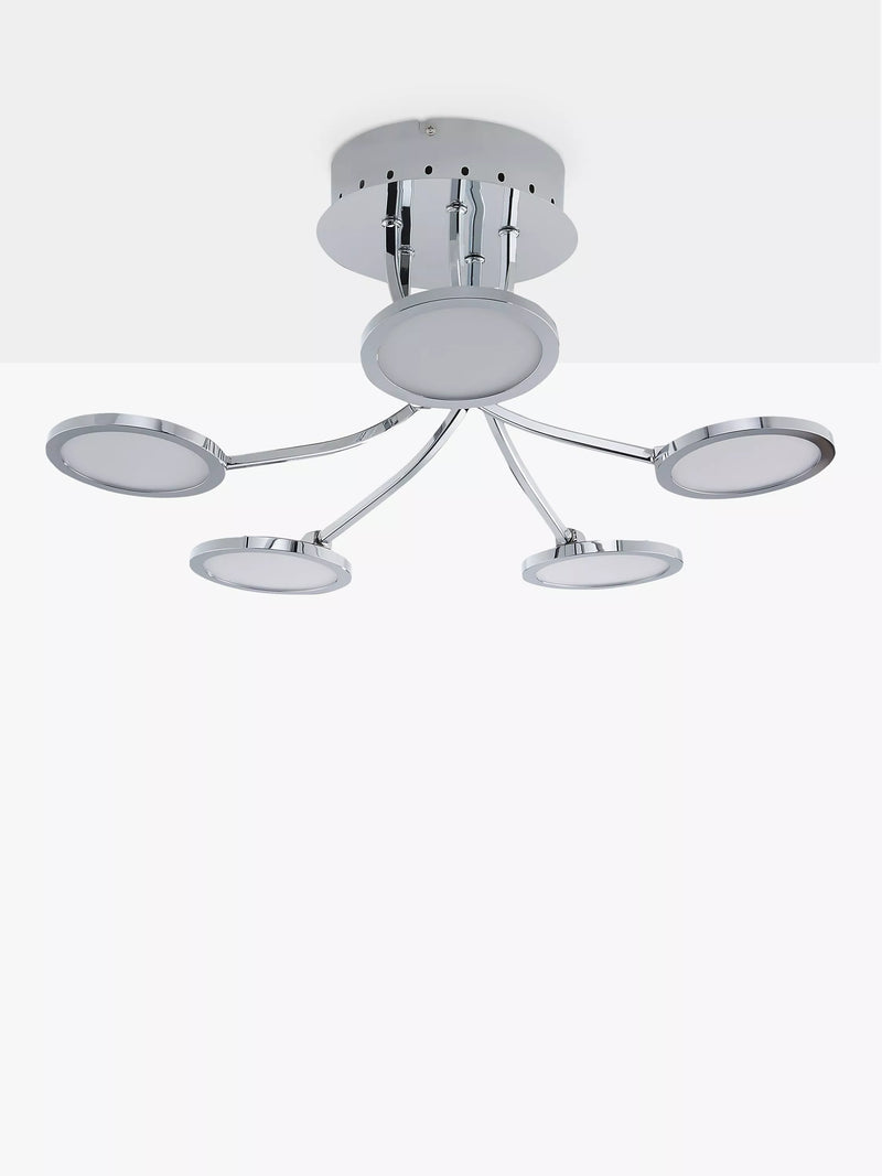 John Lewis Malmo LED semi-flush ceiling light chrome - British product