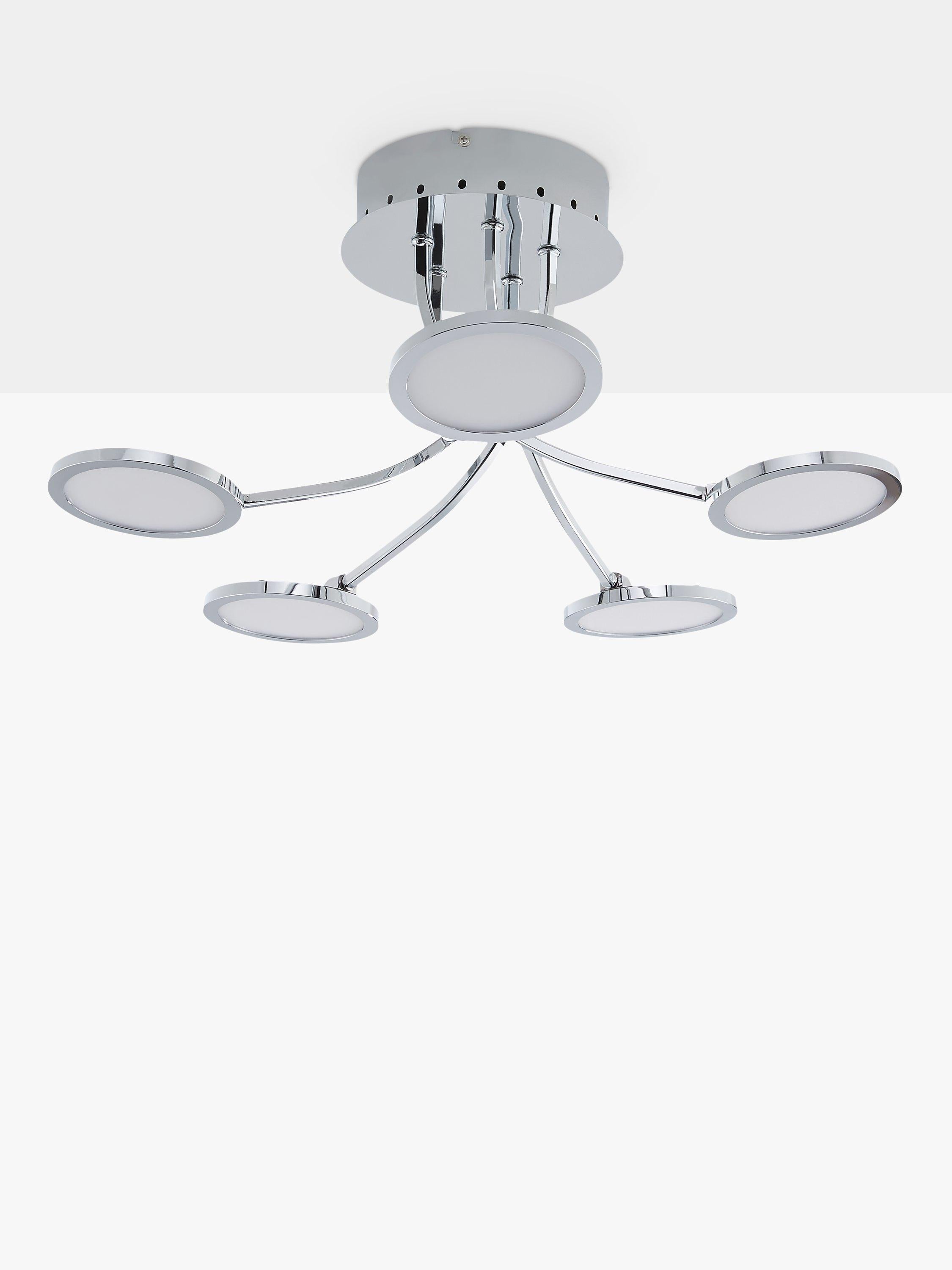 John Lewis Malmo LED semi-flush ceiling light chrome - British product