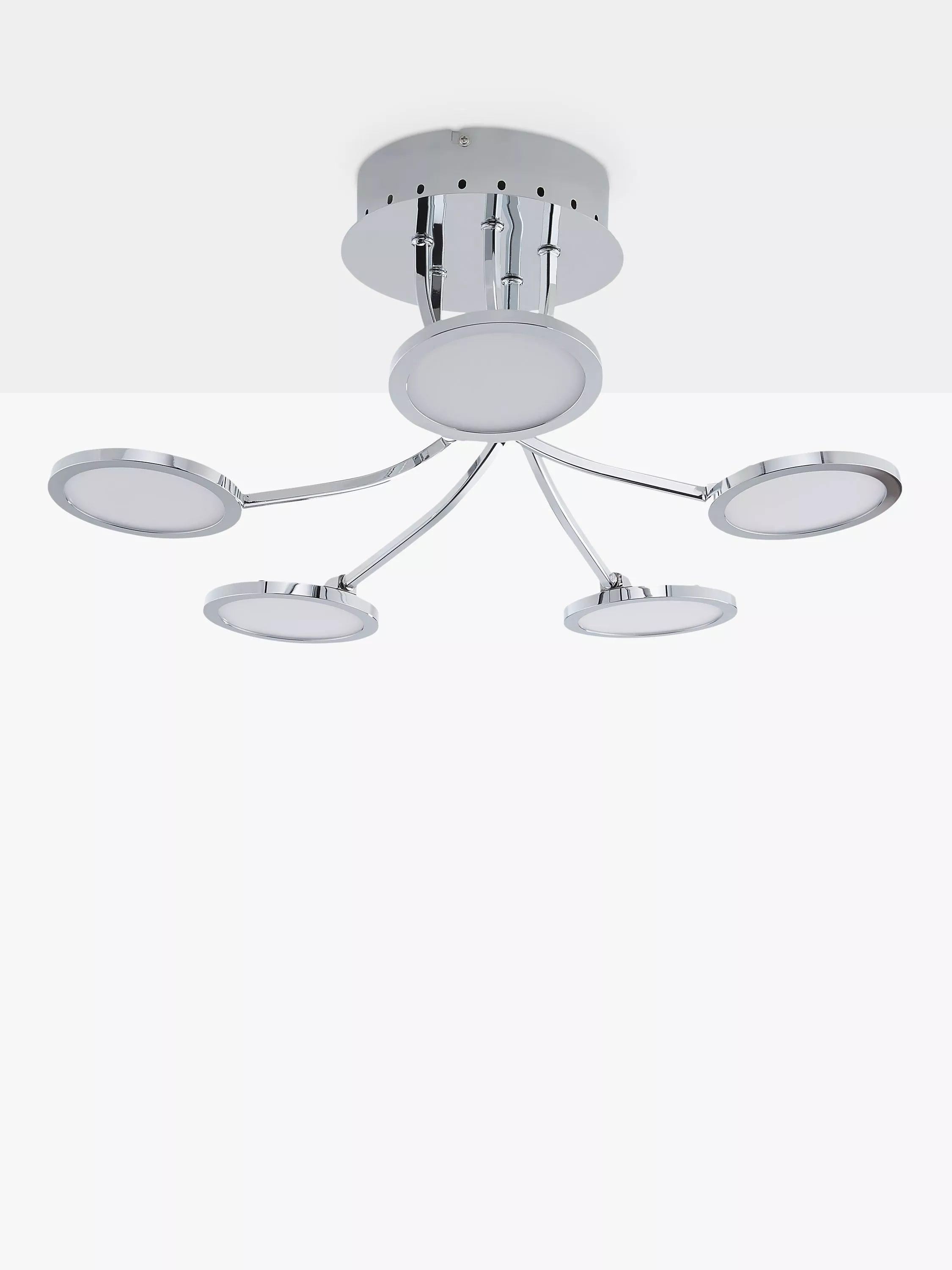John Lewis Malmo LED semi-flush ceiling light chrome - British product