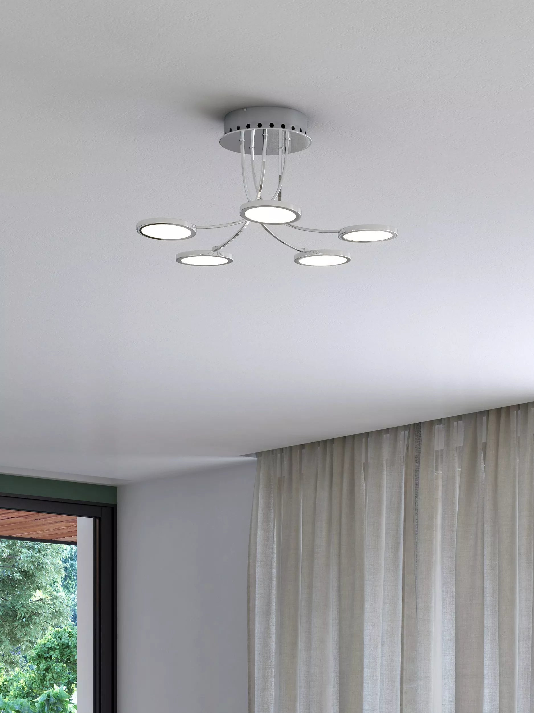 John Lewis Malmo LED semi-flush ceiling light chrome - British product