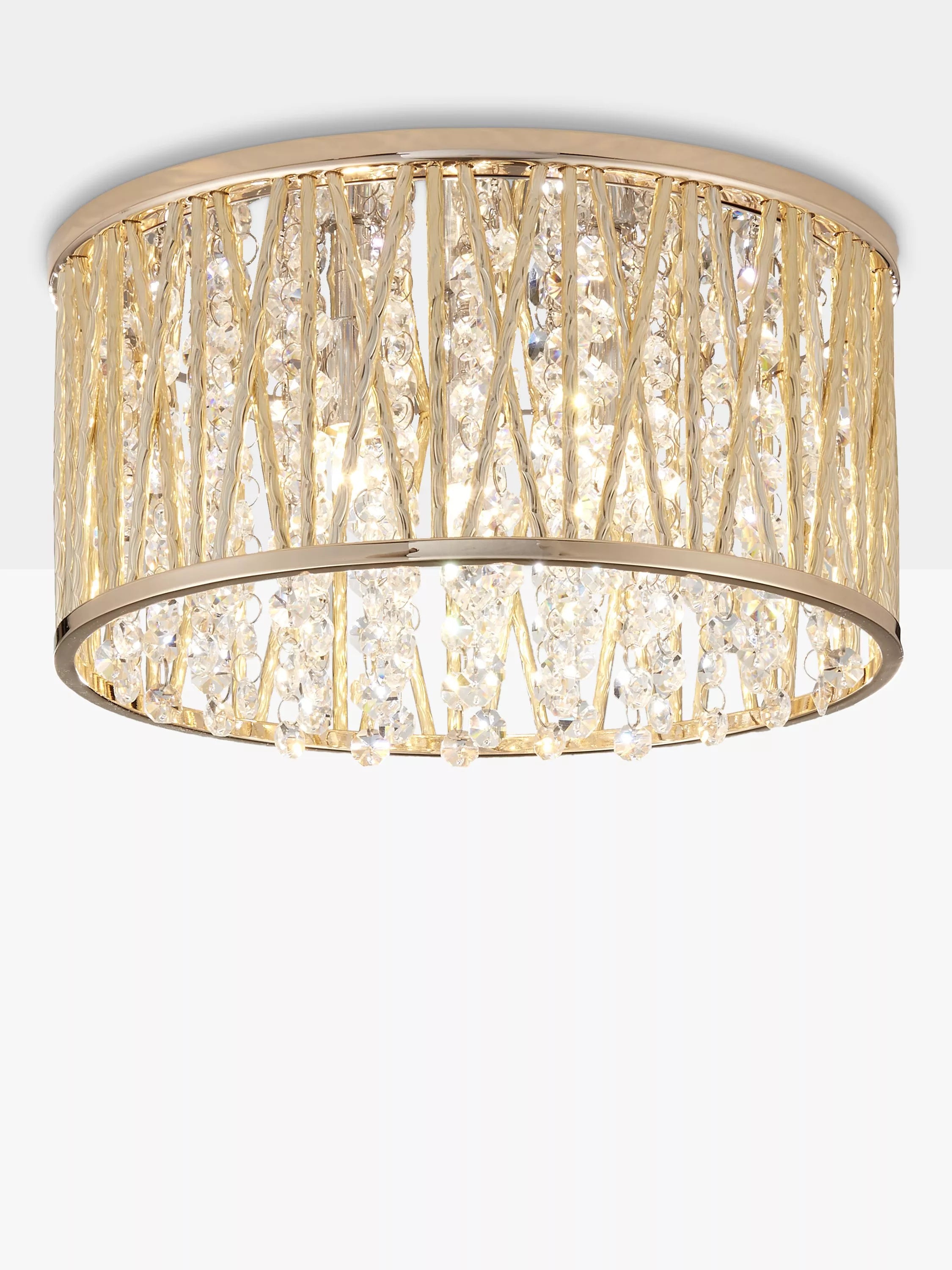 John Lewis crystal ceiling light with beads and chrome (British brand)