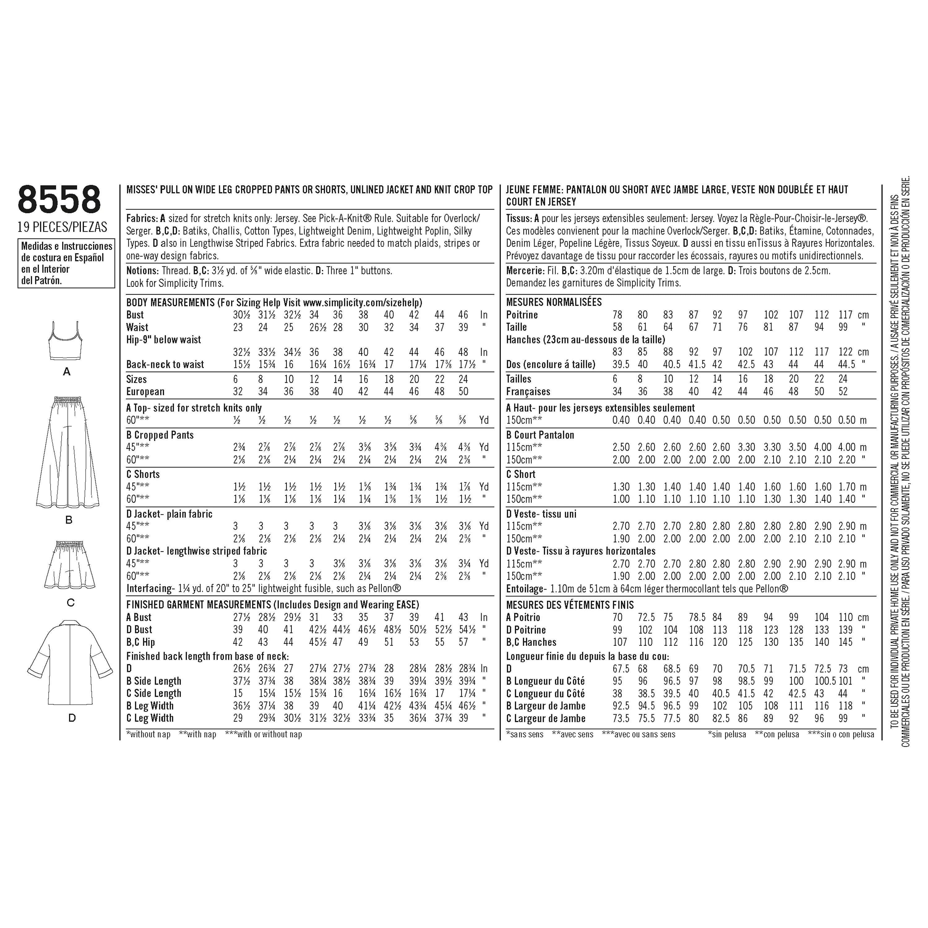 Simplicity Mimi G sewing pattern 8558 (British brand)