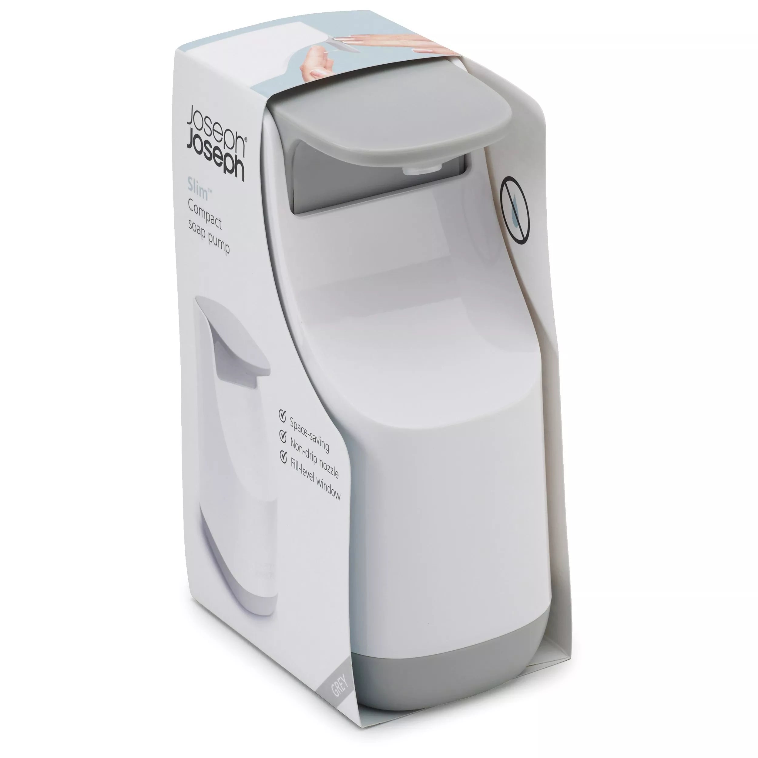Joseph Joseph slim compact soap dispenser grey 350ml, UK version