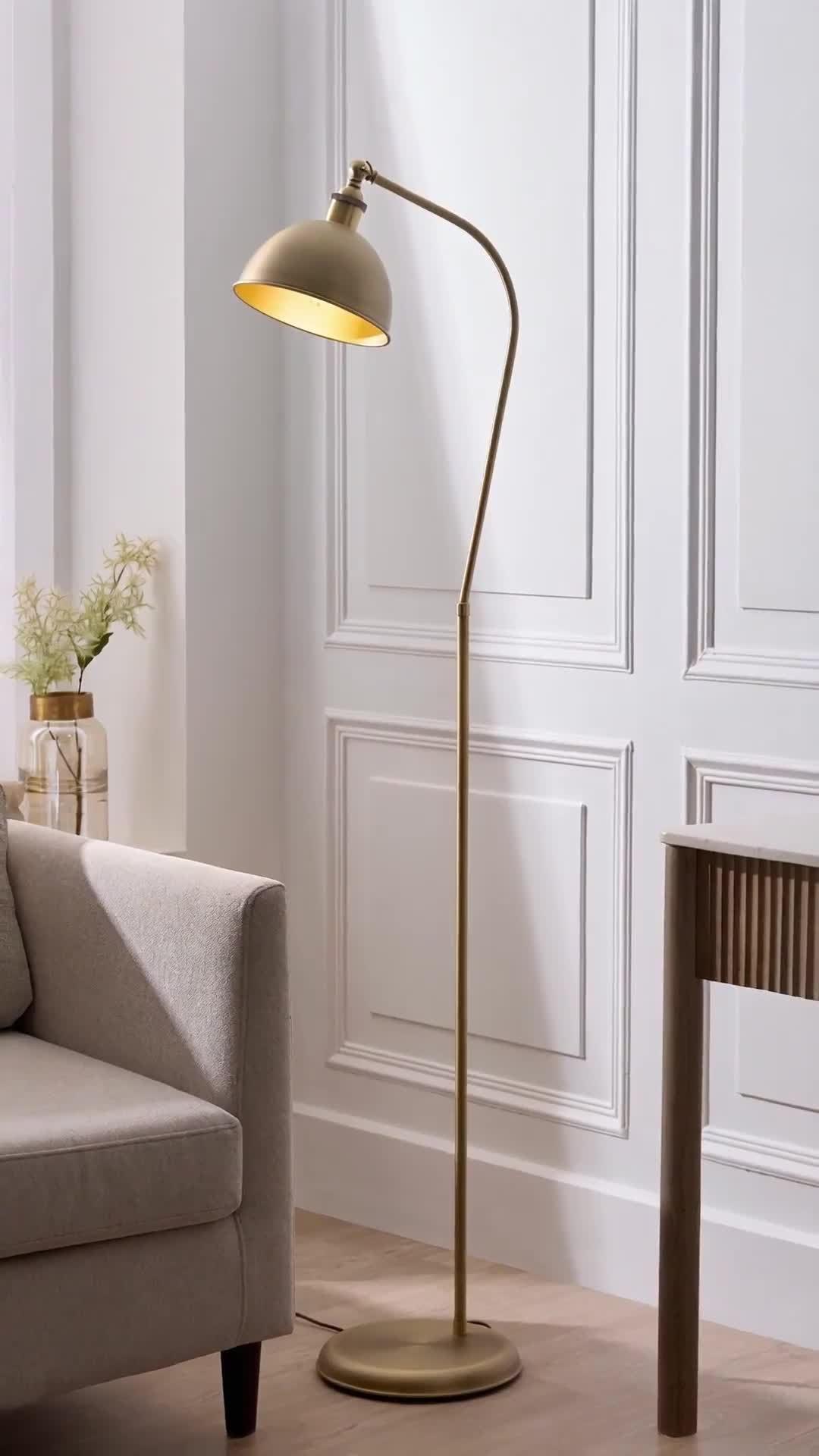 John Lewis Baldwin floor lamp antique brass finish (British brand)