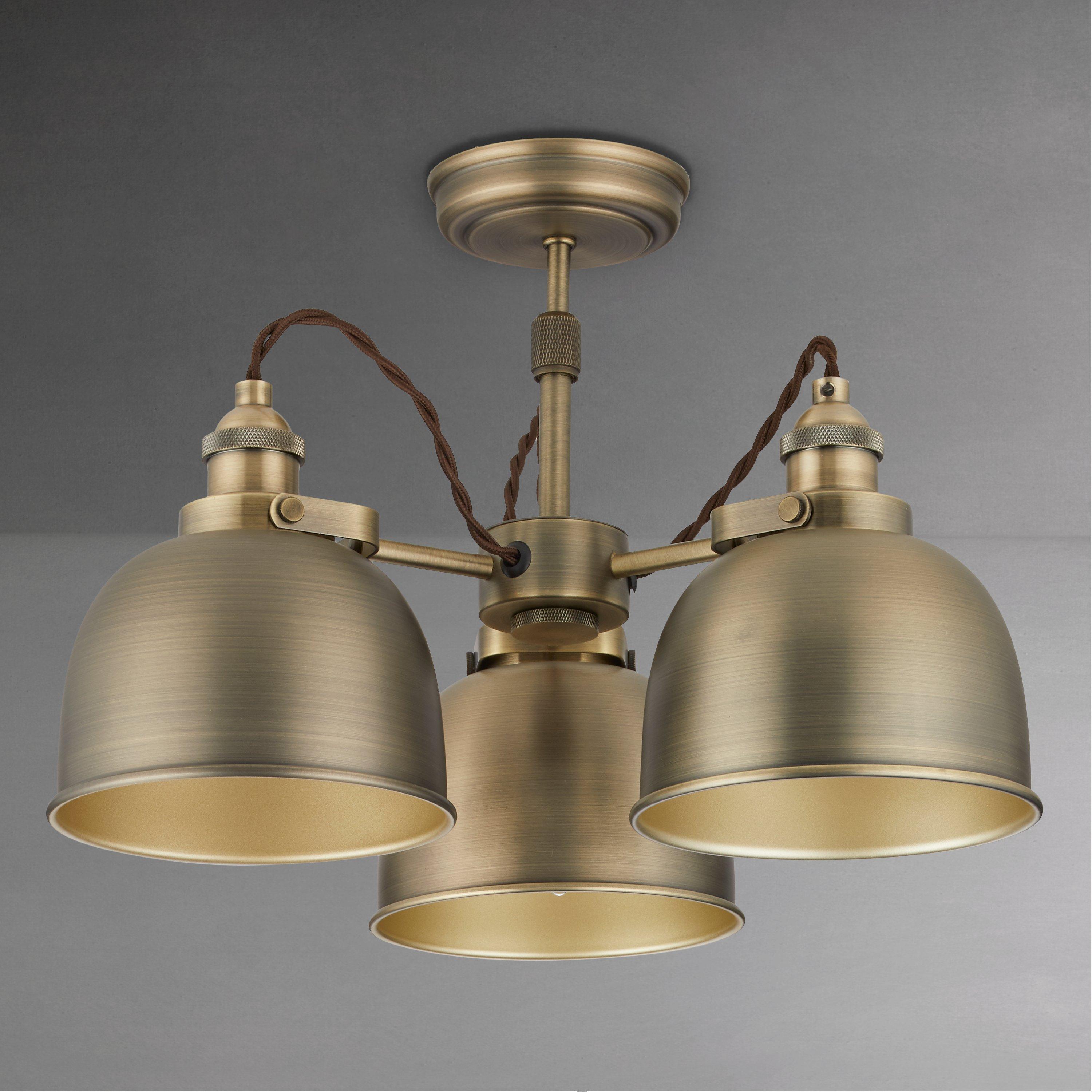 John Lewis Baldwin semi flush ceiling light antique finish - British product
