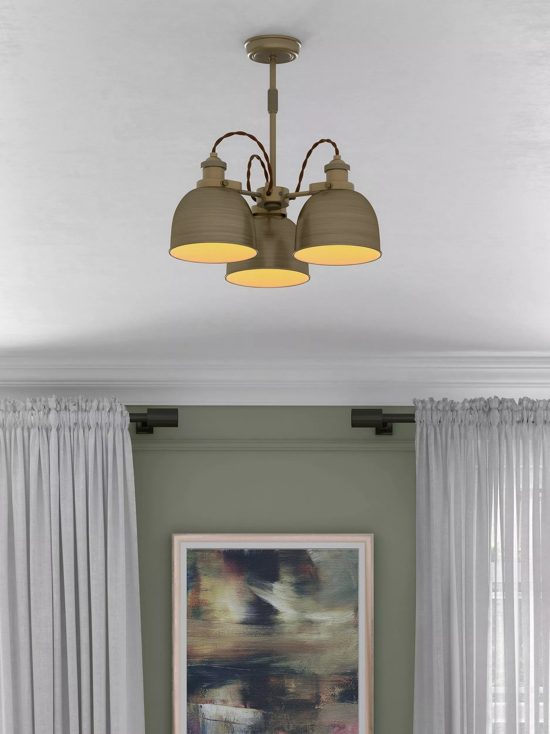 John Lewis Baldwin semi flush ceiling light antique finish - British product
