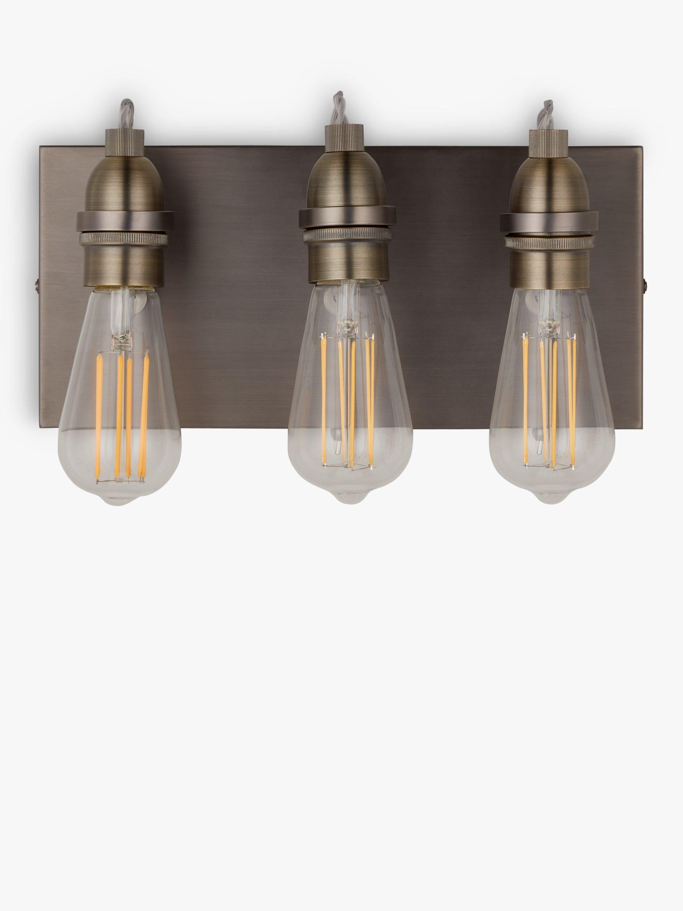 John Lewis Bistro three arm wall light antique brass - British product