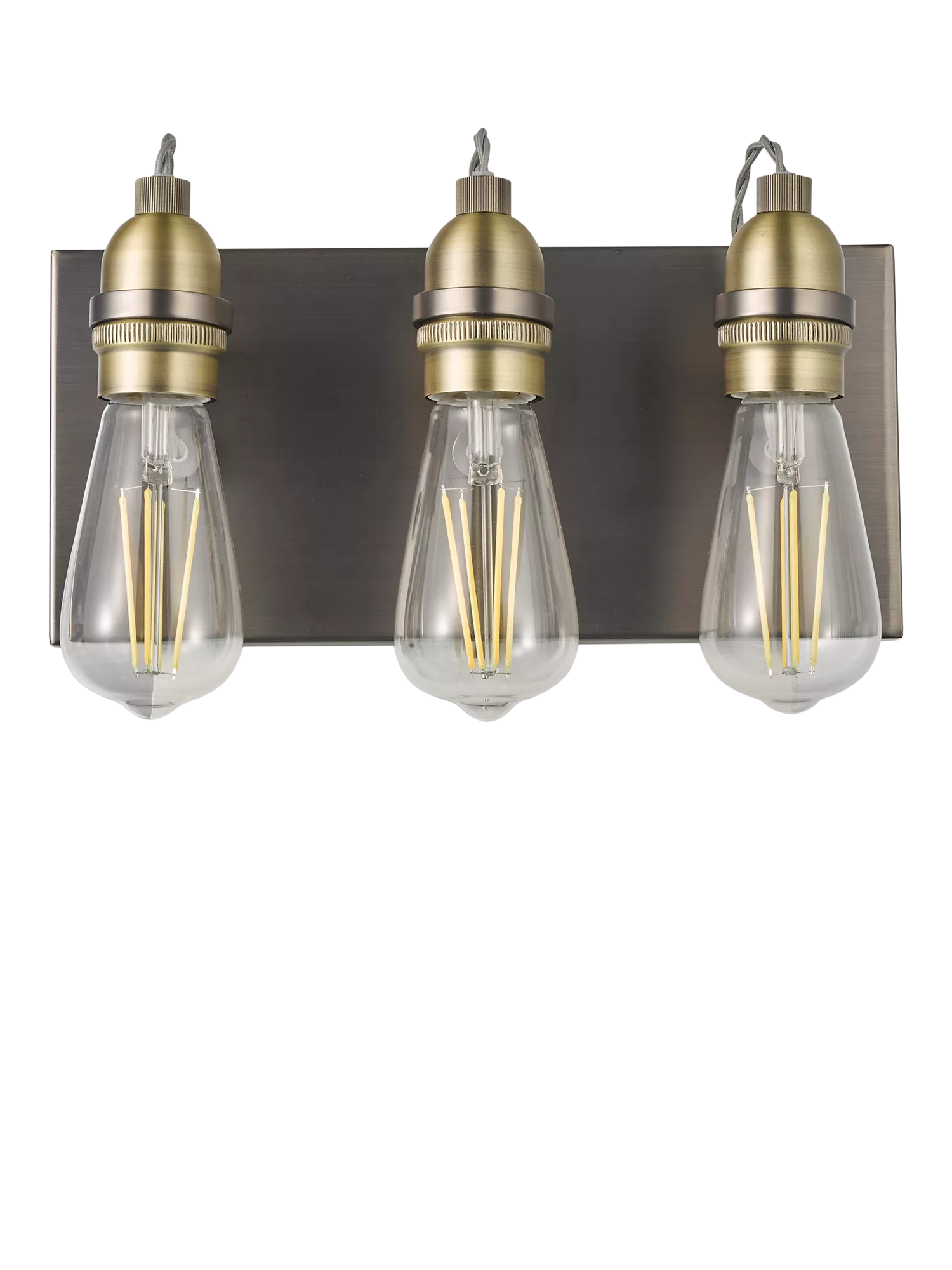 John Lewis Bistro three arm wall light antique brass - British product