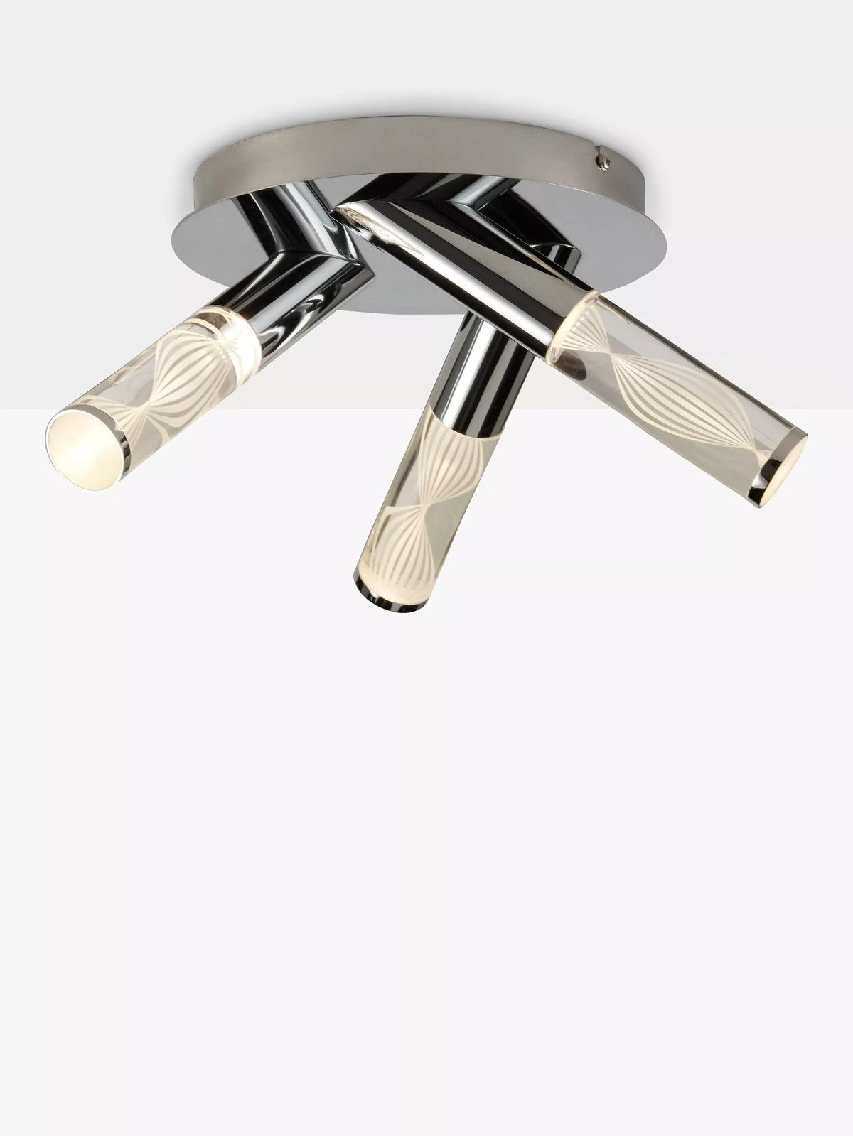 John Lewis Oslo chrome bathroom ceiling light 3 arms LED H16x22cm (British brand)