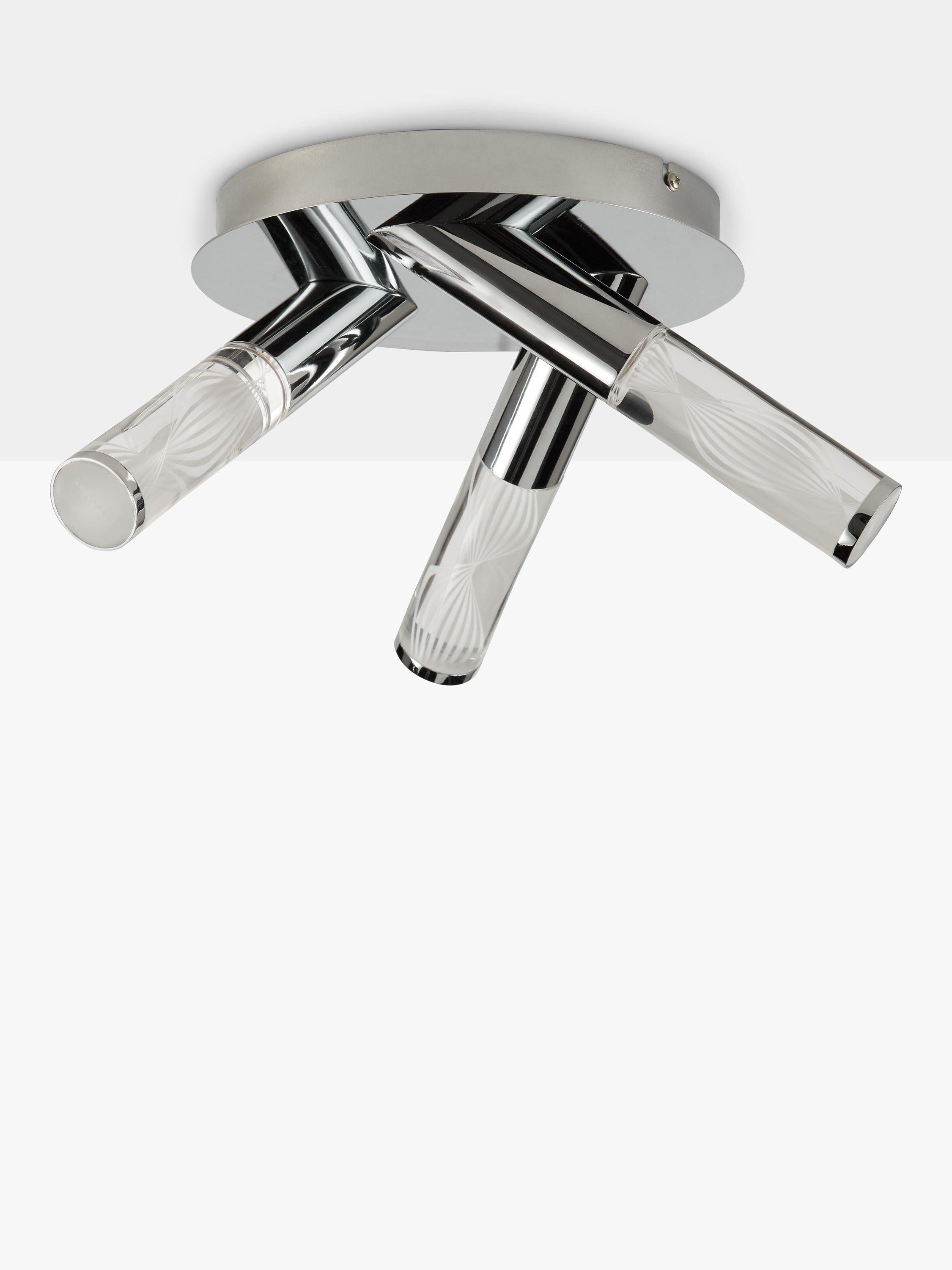 John Lewis Oslo chrome bathroom ceiling light 3 arms LED H16x22cm (British brand)