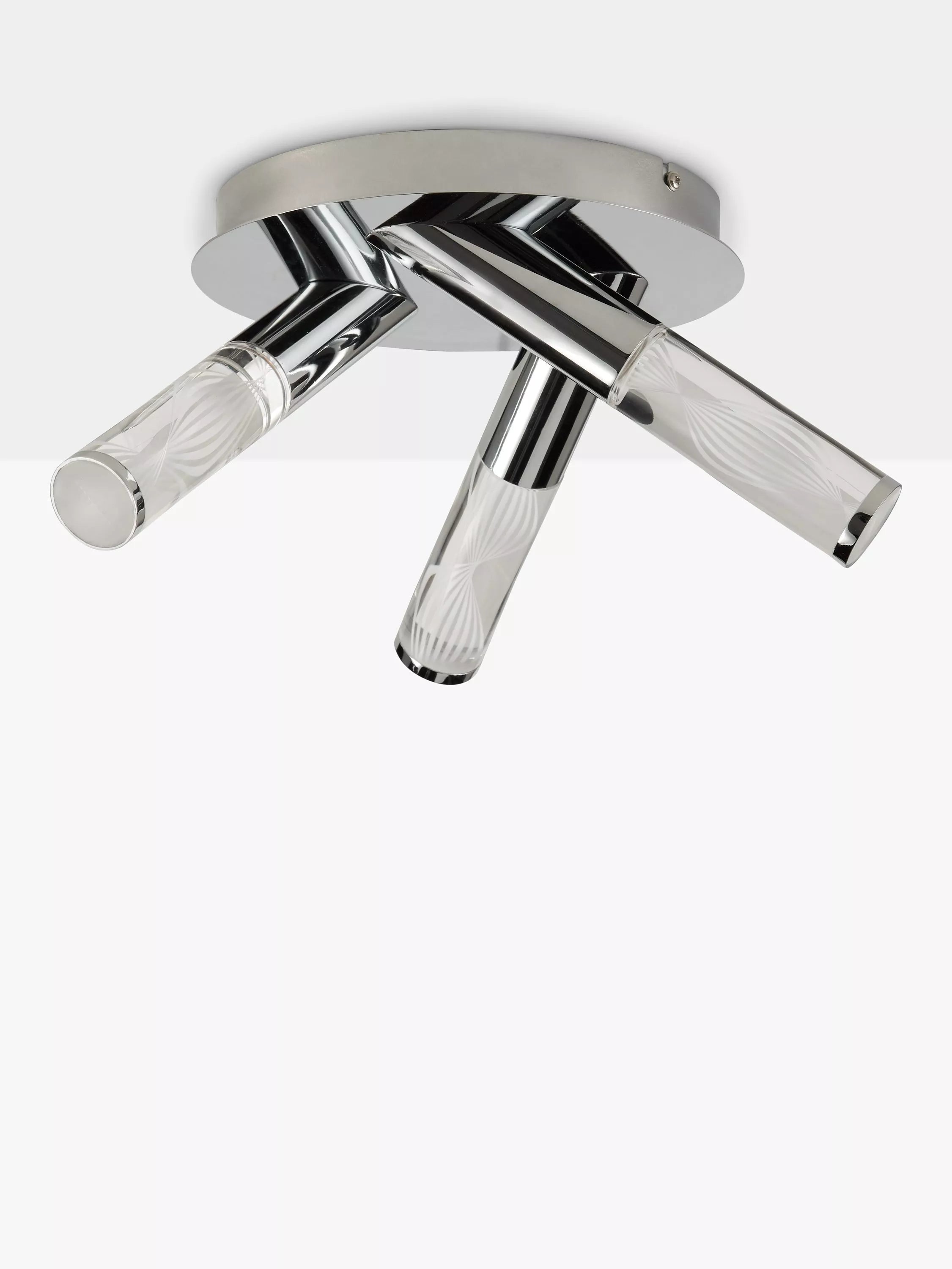 John Lewis Oslo chrome bathroom ceiling light 3 arms LED H16x22cm (British brand)