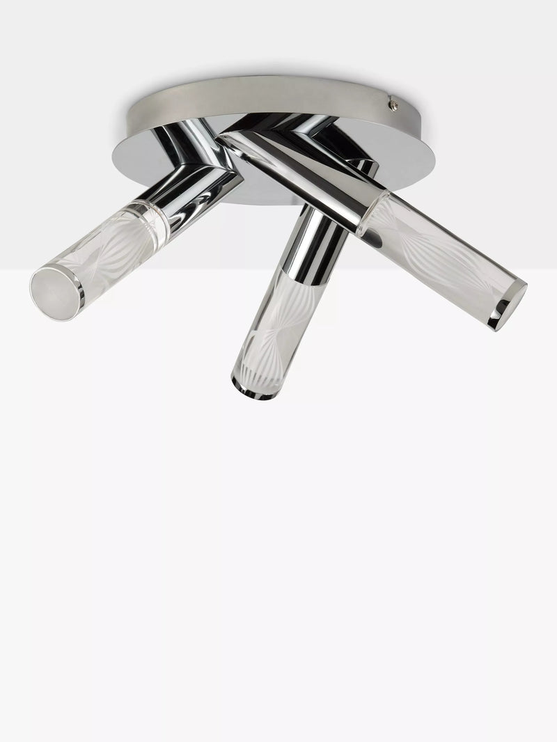 John Lewis Oslo chrome bathroom ceiling light 3 arms LED H16x22cm (British brand)