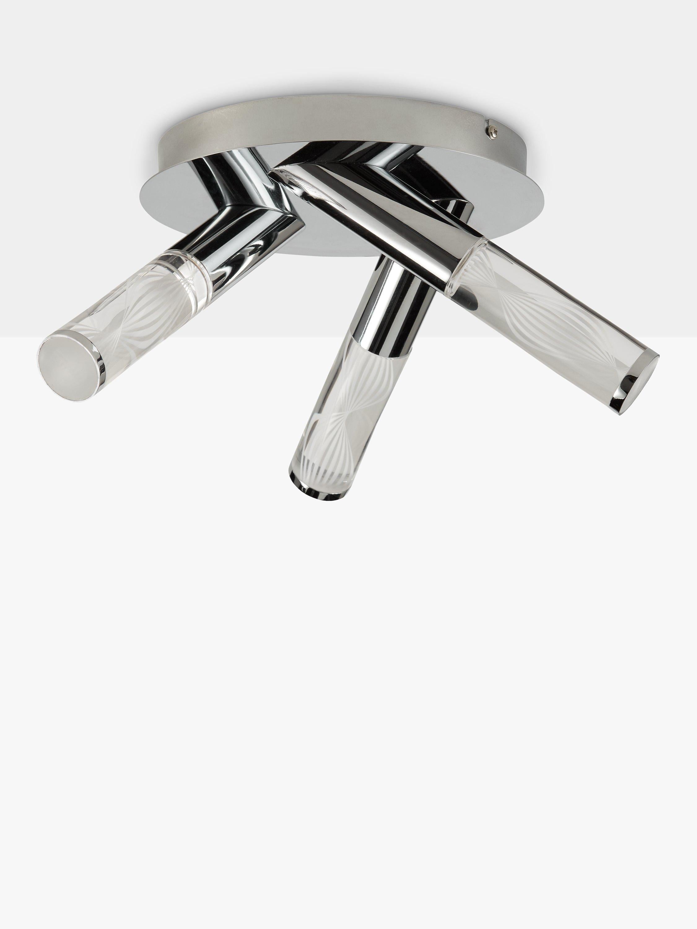 John Lewis Oslo chrome bathroom ceiling light 3 arms LED H16x22cm (British brand)