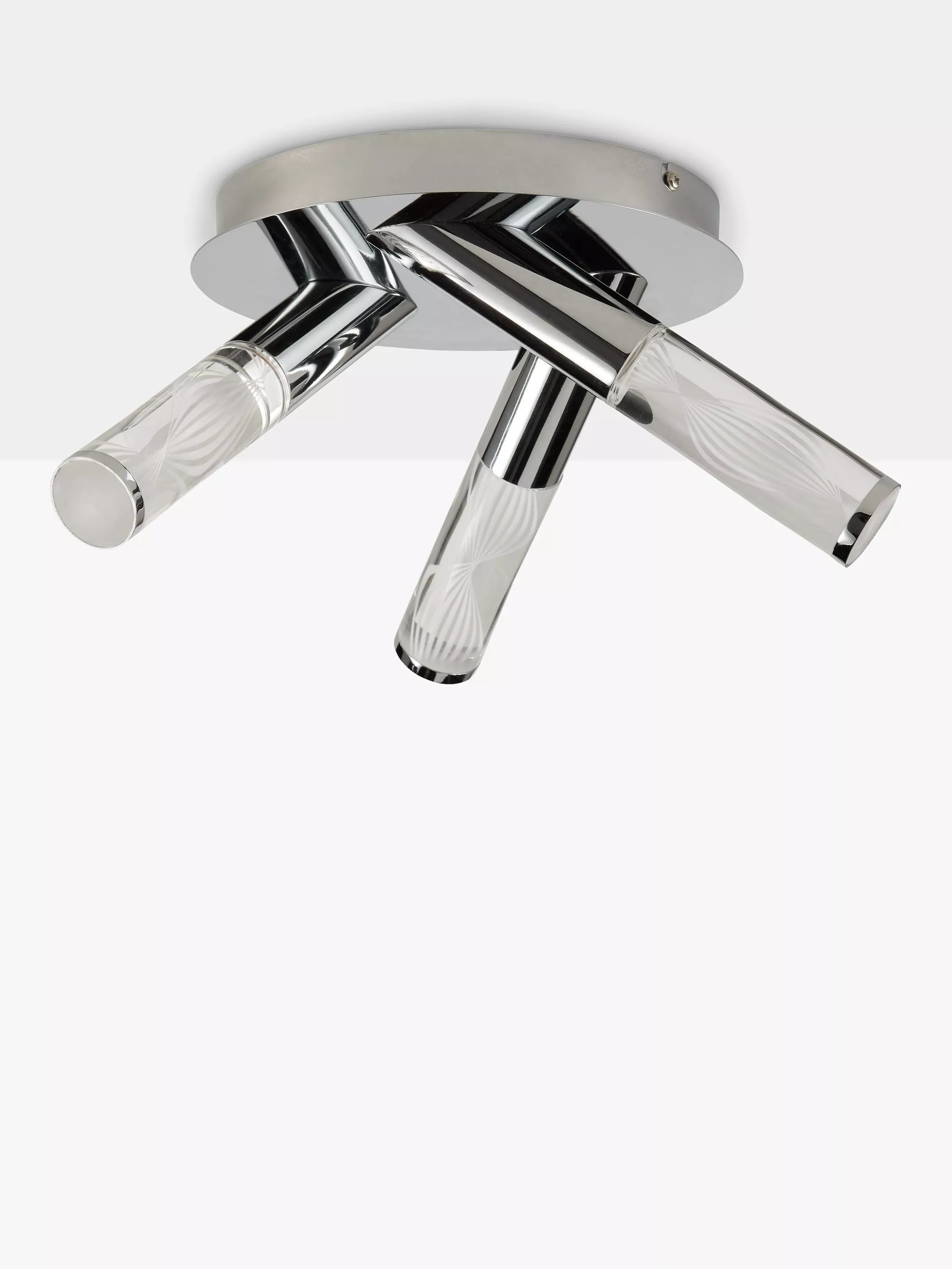 John Lewis Oslo chrome bathroom ceiling light 3 arms LED H16x22cm (British brand)