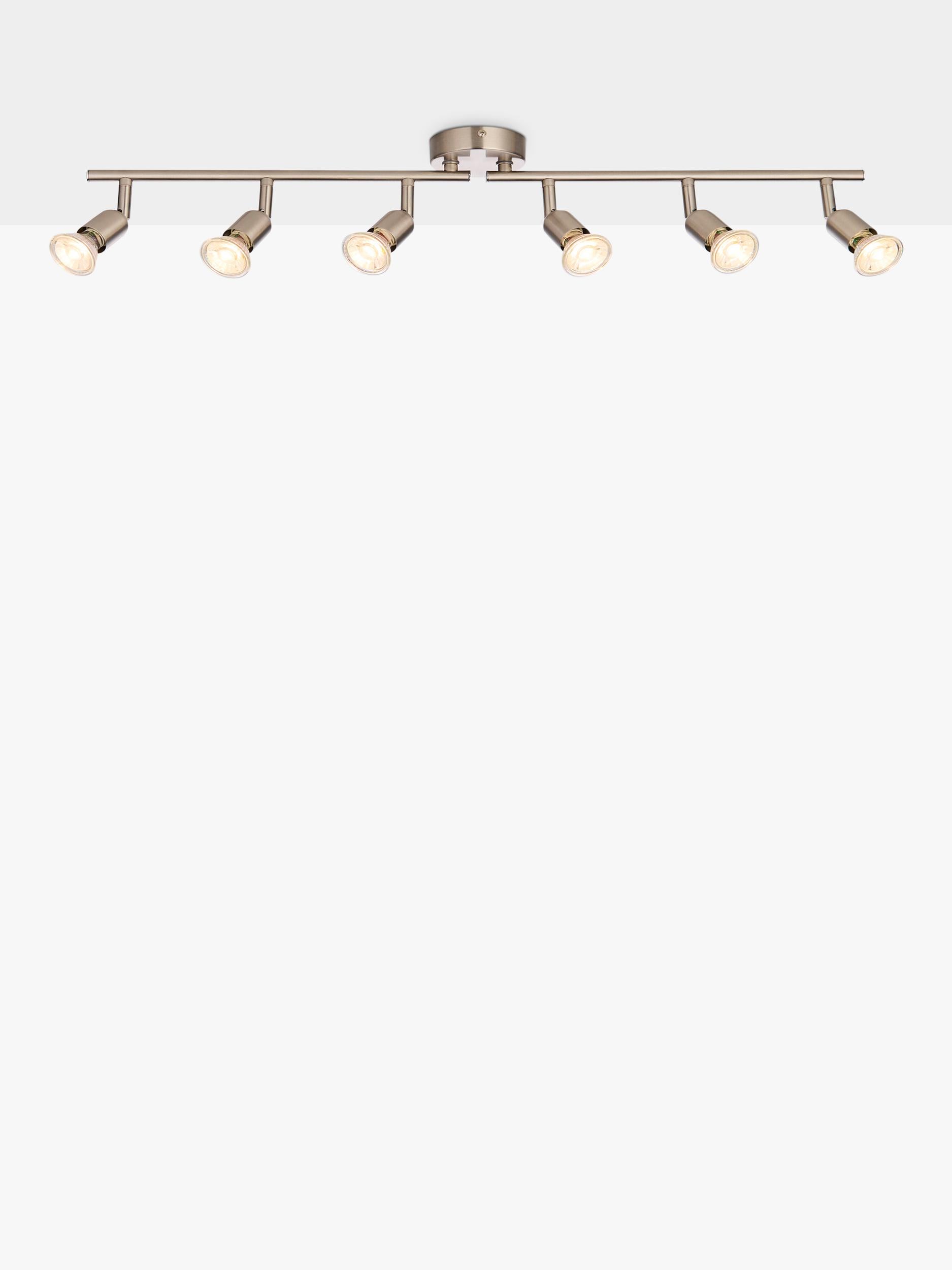 John Lewis Keely 6 spotlight ceiling bar brushed steel, imported from the UK