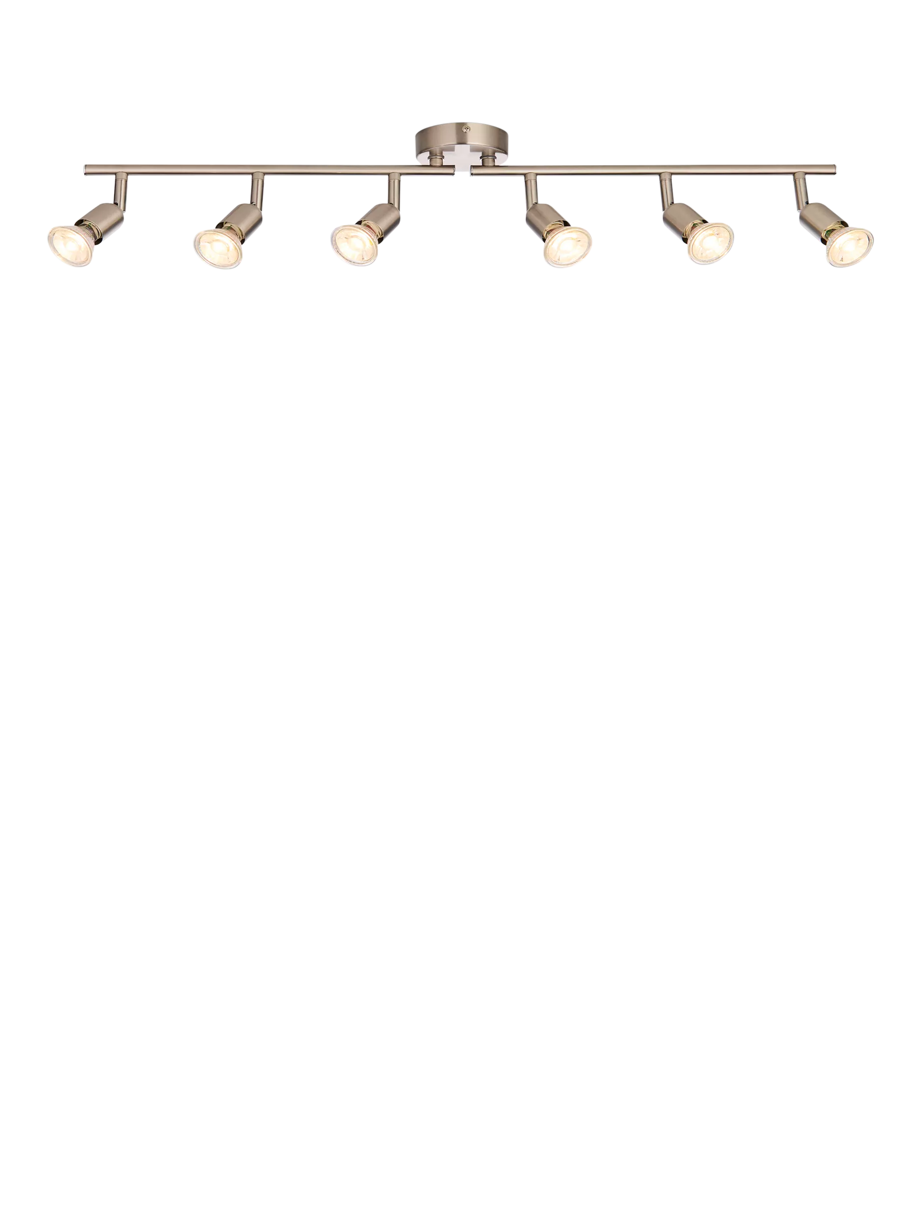 John Lewis Keely 6 spotlight ceiling bar brushed steel, imported from the UK
