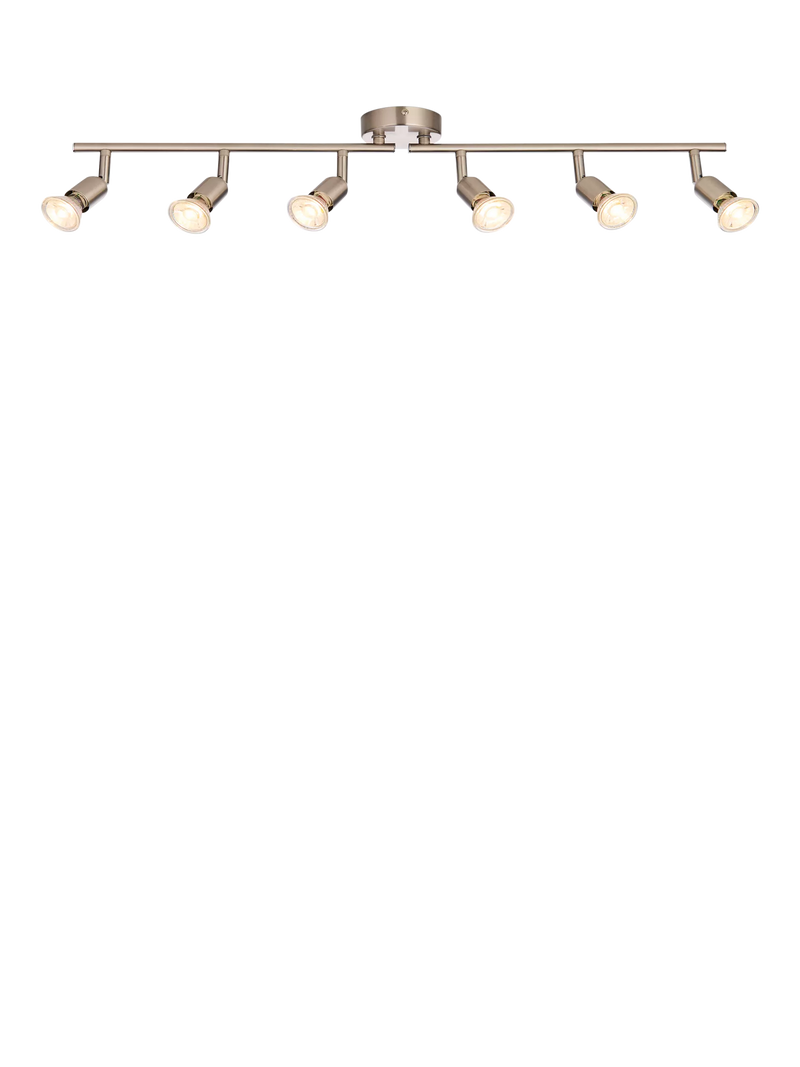 John Lewis Keely 6 spotlight ceiling bar brushed steel, imported from the UK