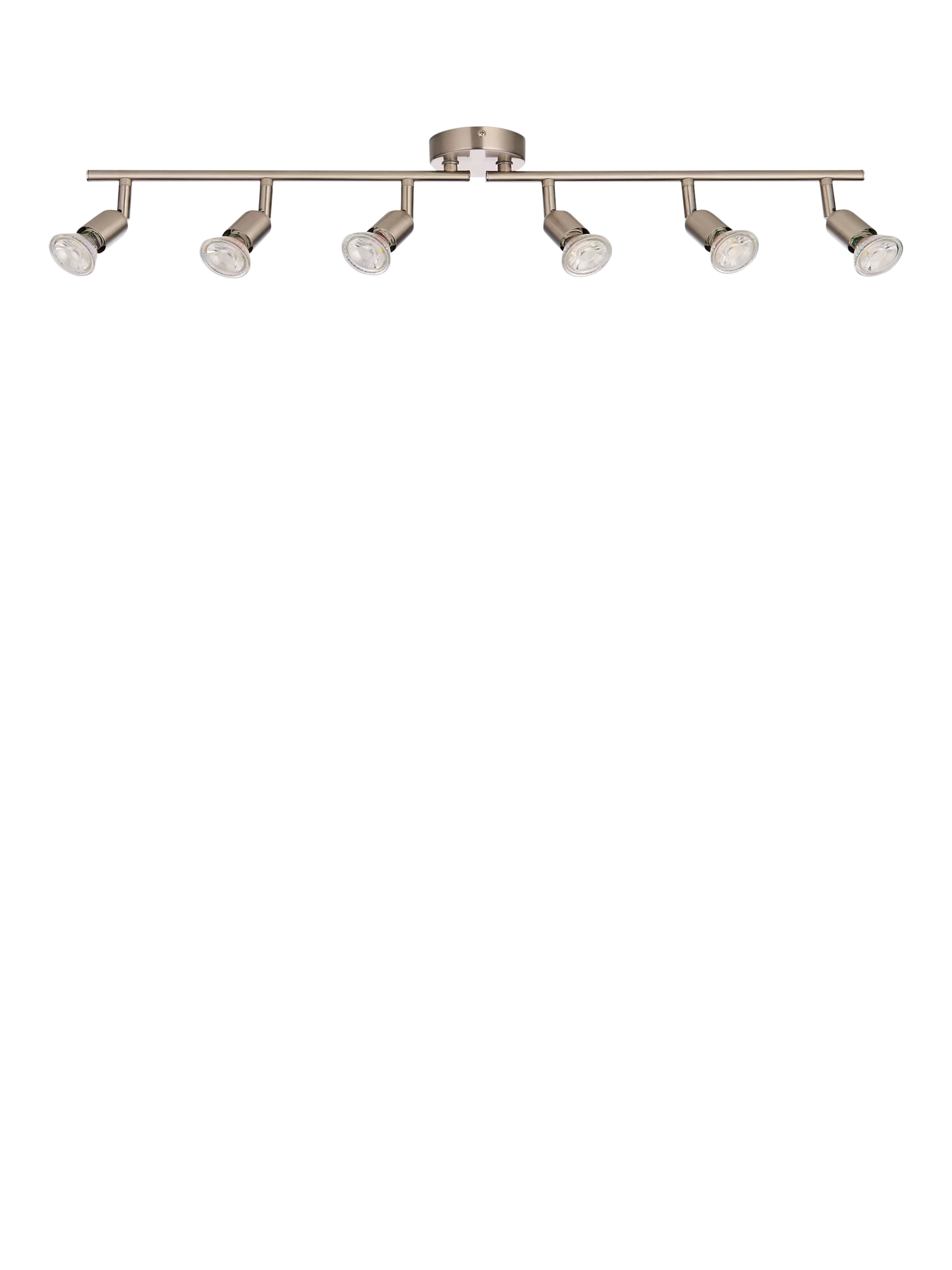 John Lewis Keely 6 spotlight ceiling bar brushed steel, imported from the UK