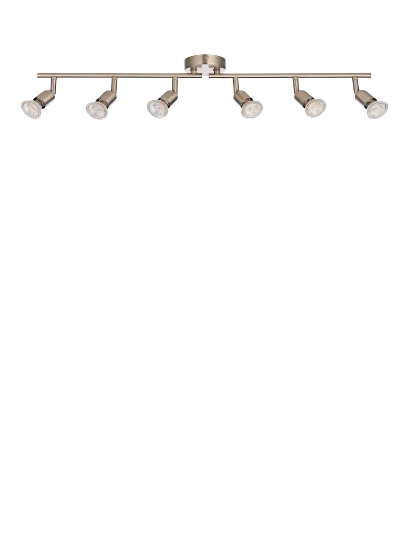 John Lewis Keely 6 spotlight ceiling bar brushed steel, imported from the UK